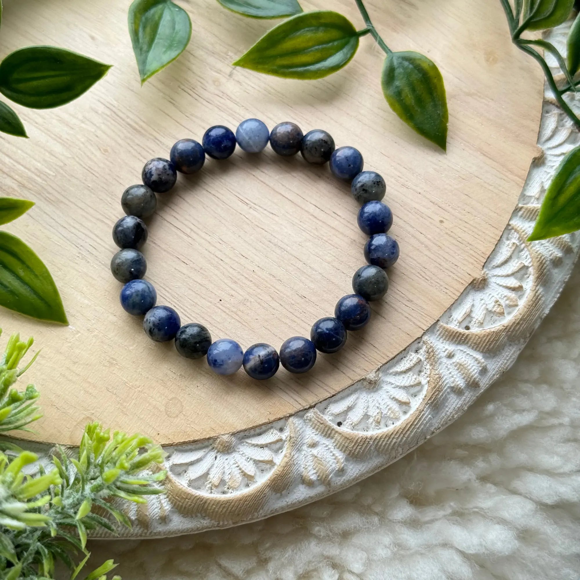 Sodalite Beaded Gemstone Bracelet Arabella Crystals