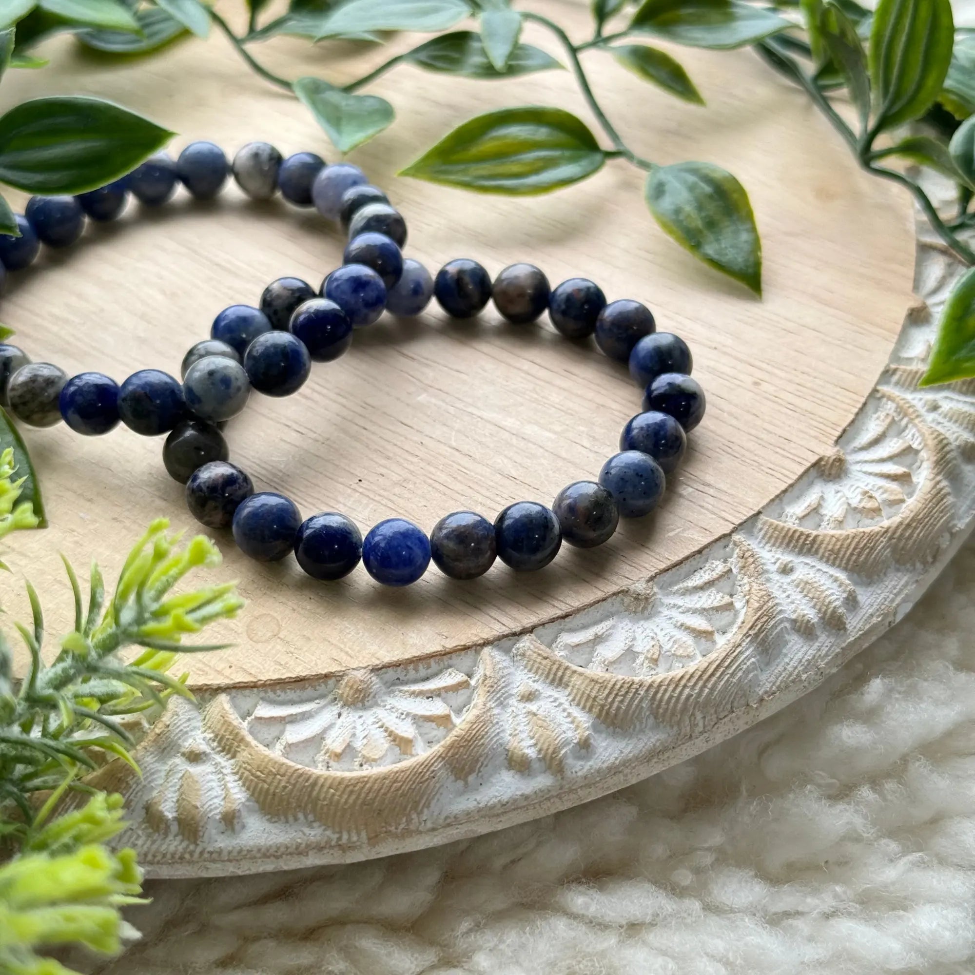 Sodalite Beaded Gemstone Bracelet Arabella Crystals