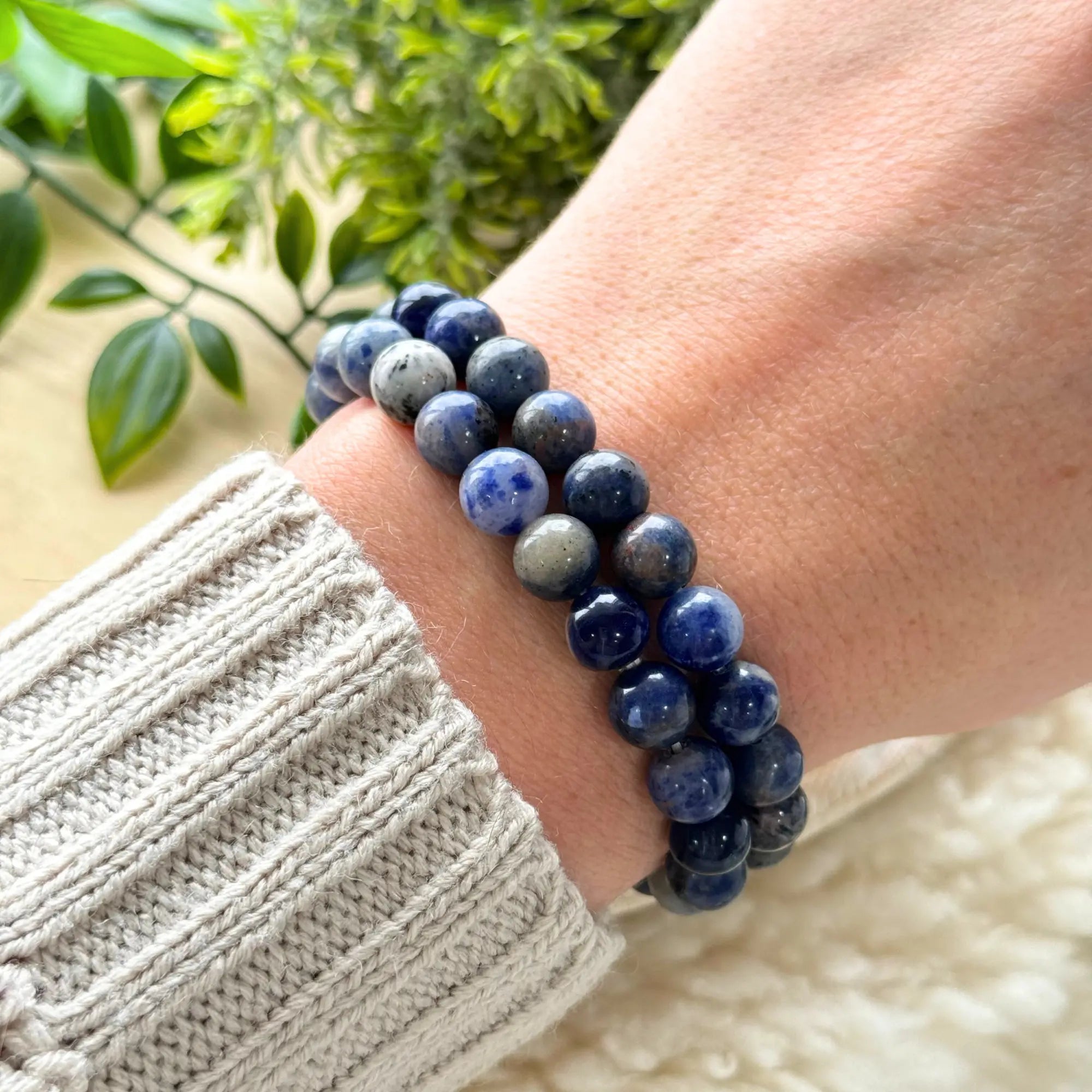 Sodalite Beaded Gemstone Bracelet Arabella Crystals