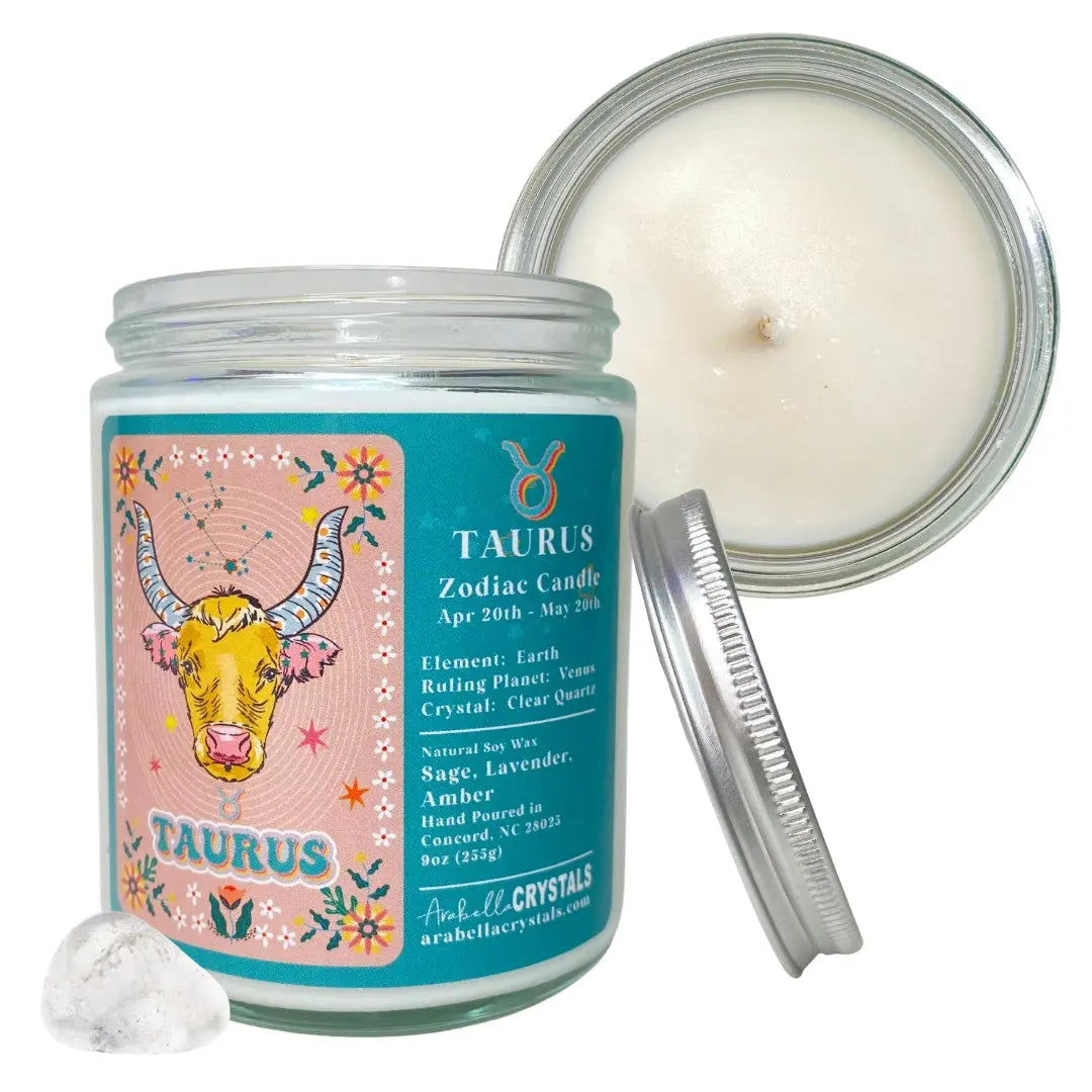 Taurus Zodiac Candle Notes of: Sage, Lavender & Amber