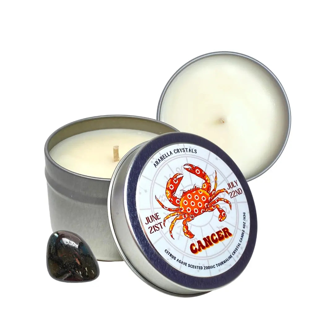 Cancer Zodiac Candle Tin Notes of: Orange, Agave & Peach