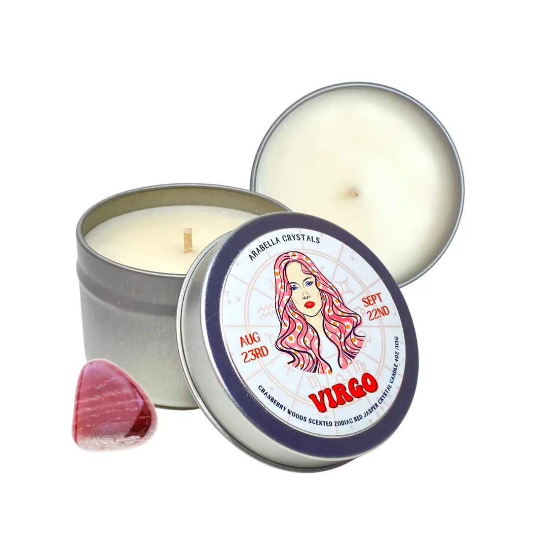 Virgo Zodiac Candle Tin Notes of: Cranberry, Pine & Black Currant