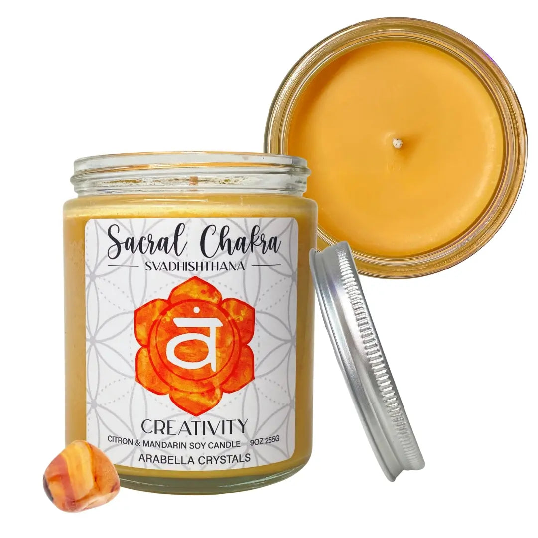 Sacral Chakra Candle Notes of: Mandarin, Lemon & Peach