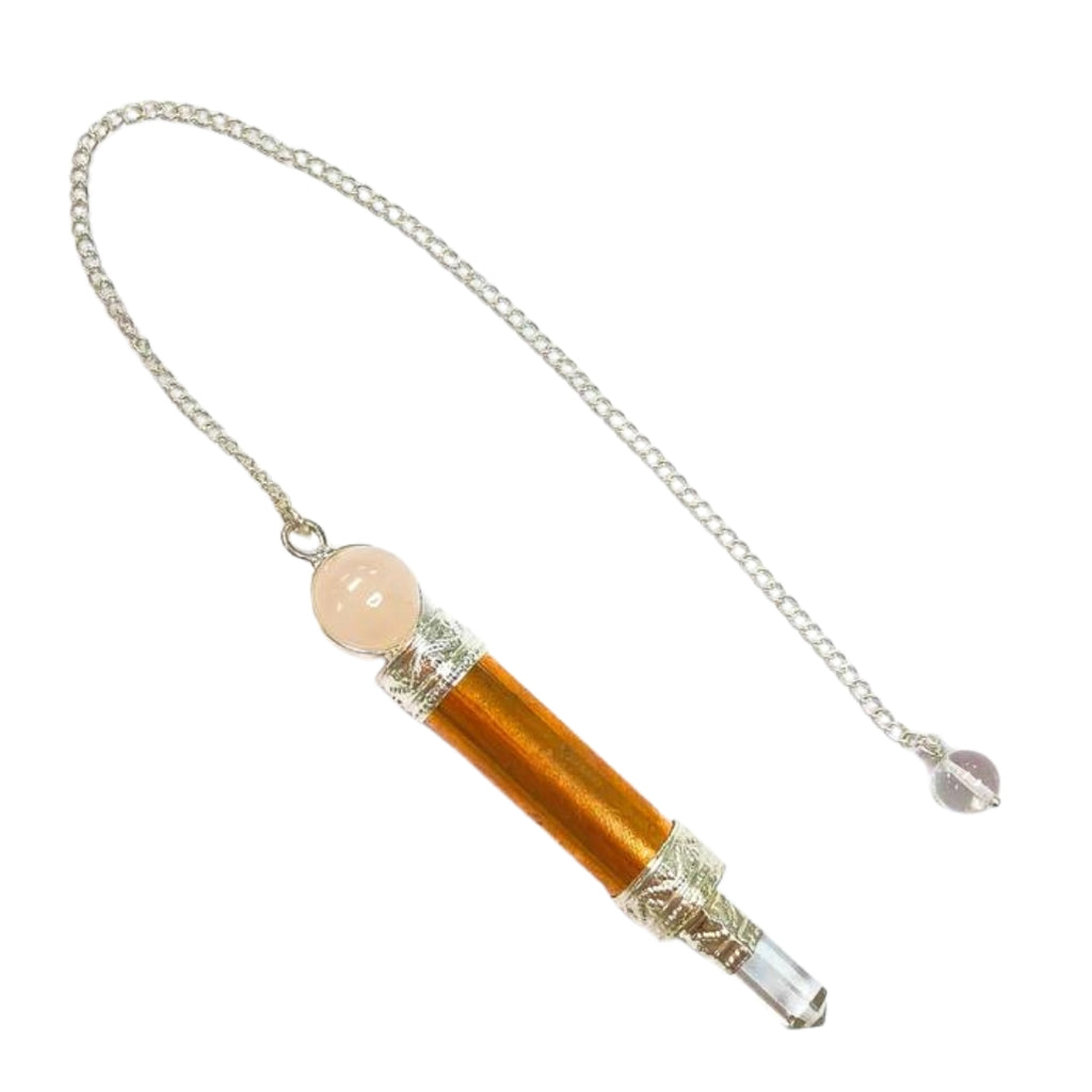Copper Rose/Clear Quartz Pendulum
