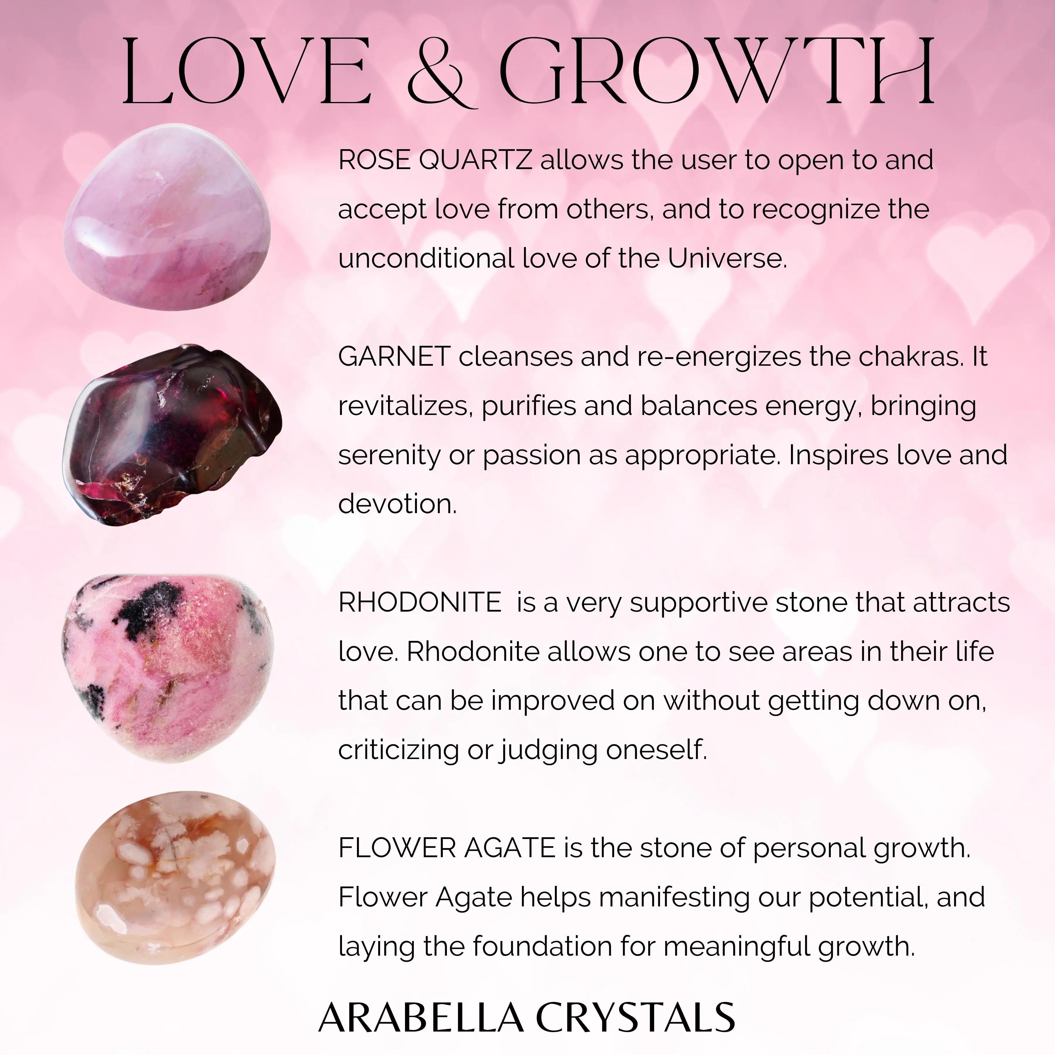 Love & Growth Crystal Kit Healing, Compassion, Transformation