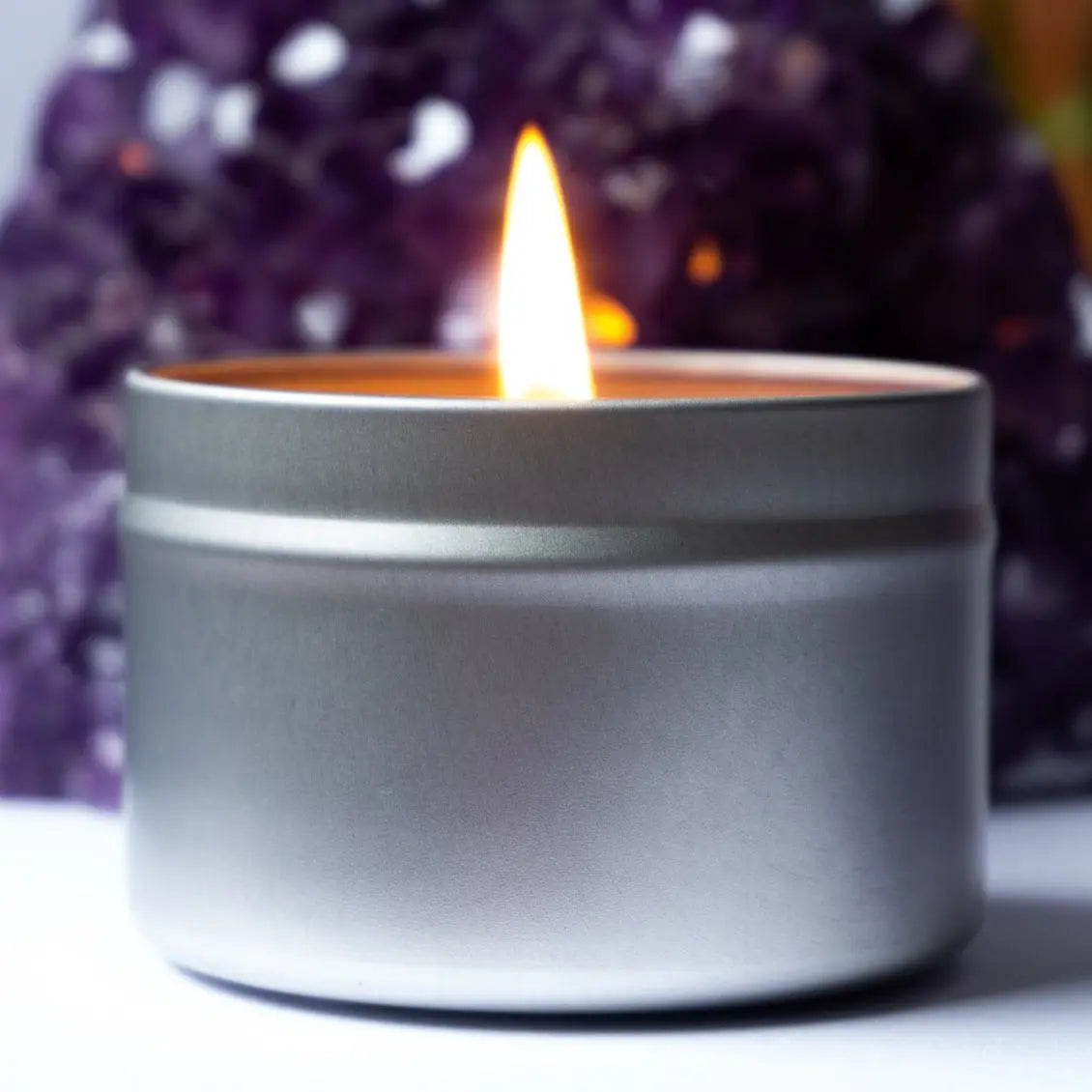 Solar Plexus Chakra Candle Tin Notes of: Green Tea, Lemongrass & Light Musk