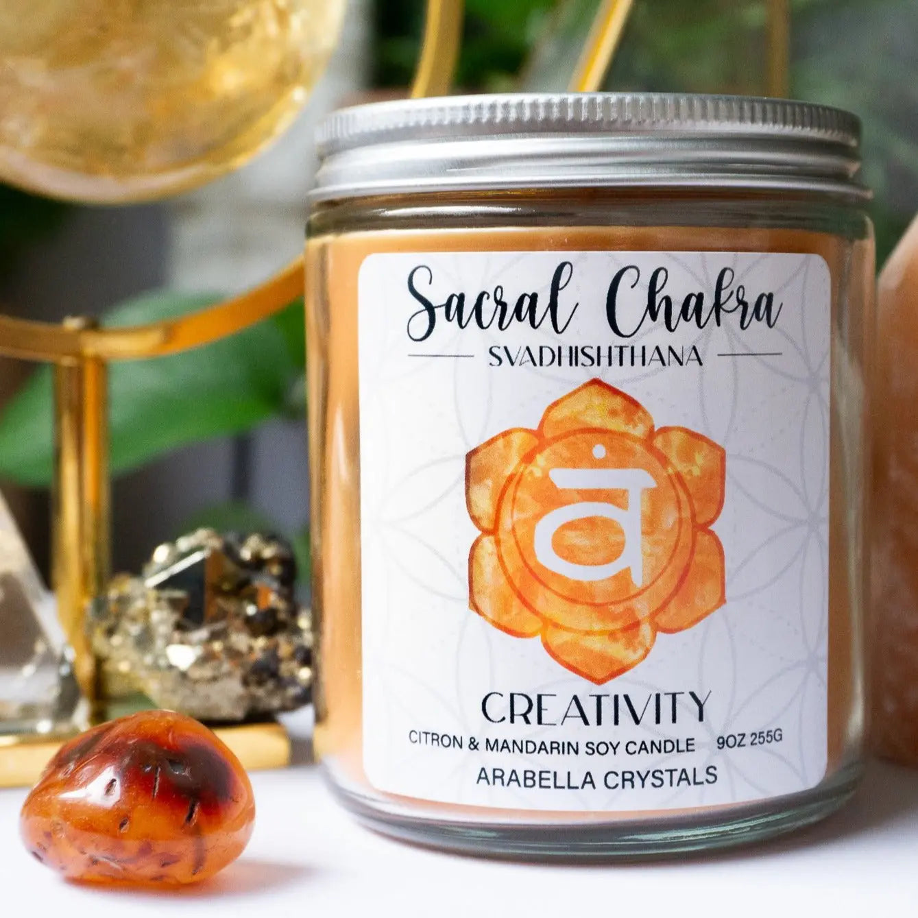 Sacral Chakra Candle Notes of: Mandarin, Lemon & Peach