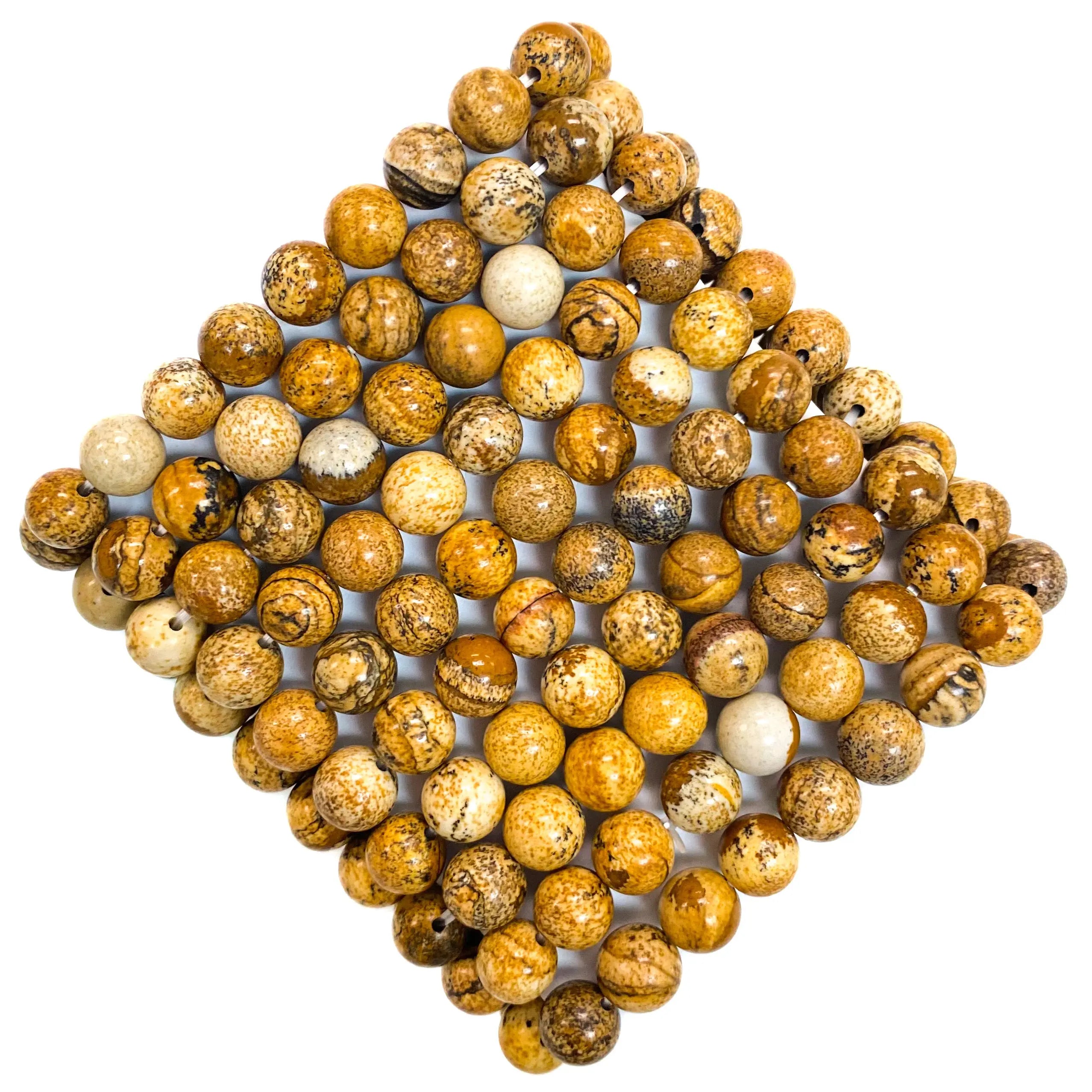 Picture Jasper Beaded Gemstone Bracelet Arabella Crystals