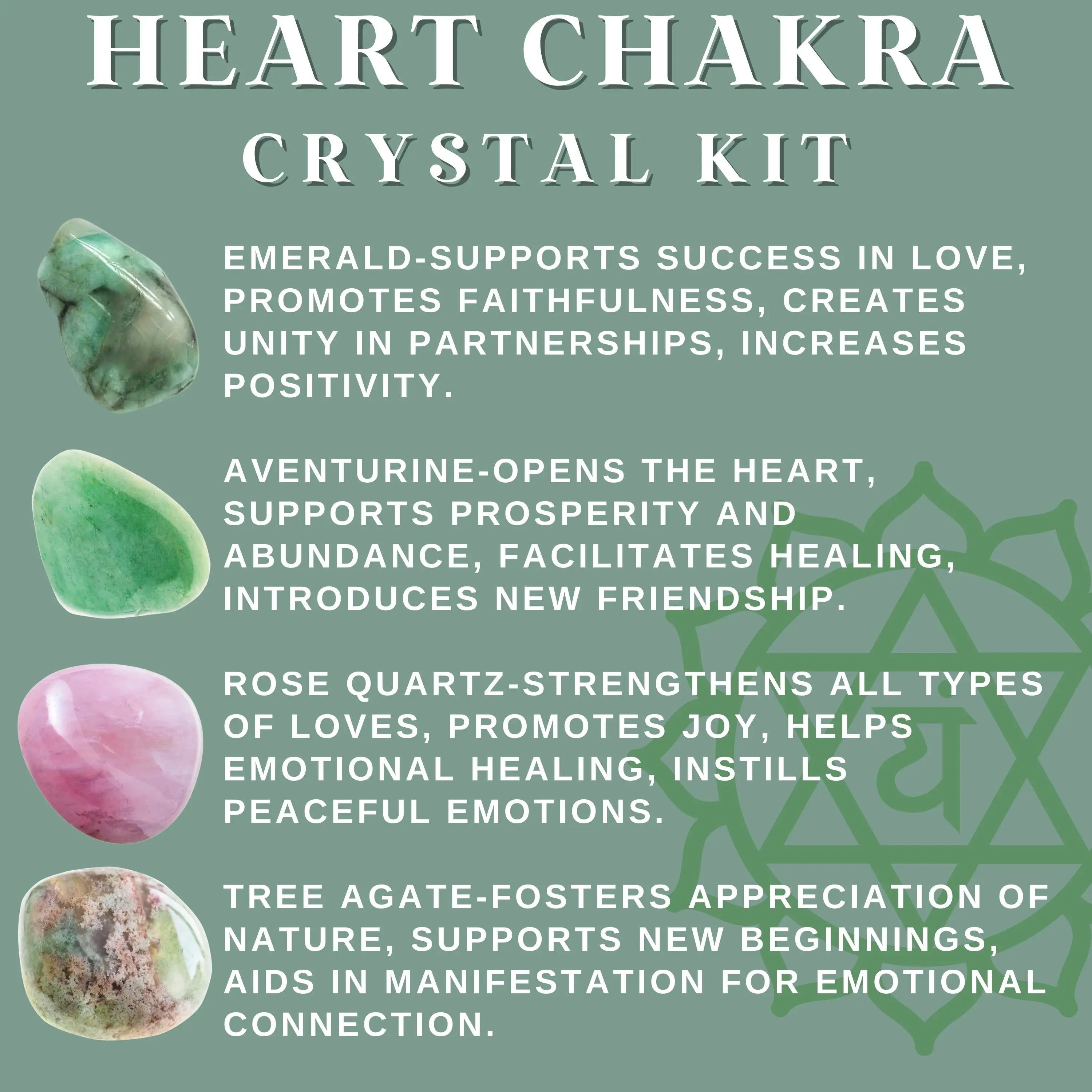 Heart Chakra Crystal Kit Love, Compassion, Healing
