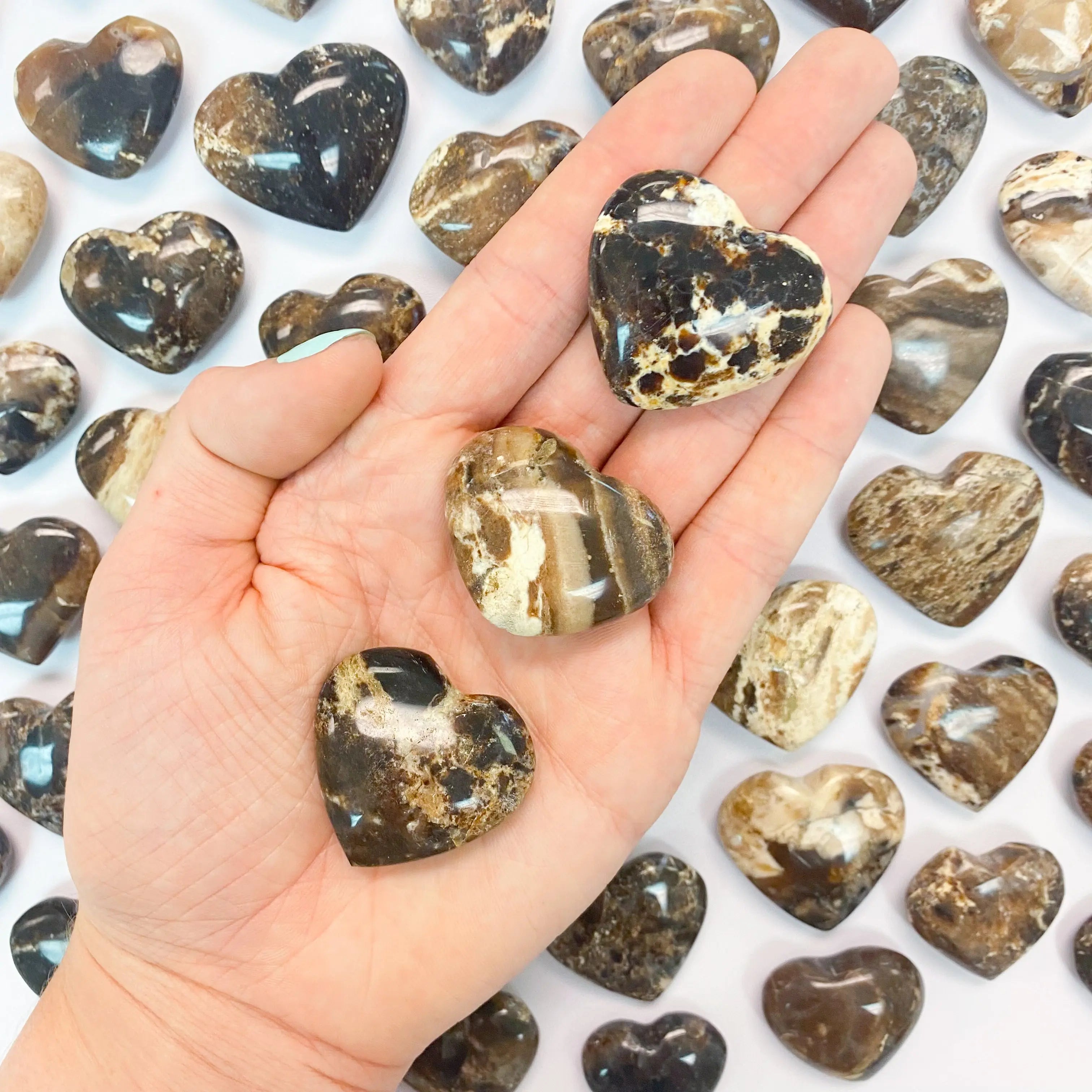 Chocolate Latte Calcite Heart Arabella Crystals