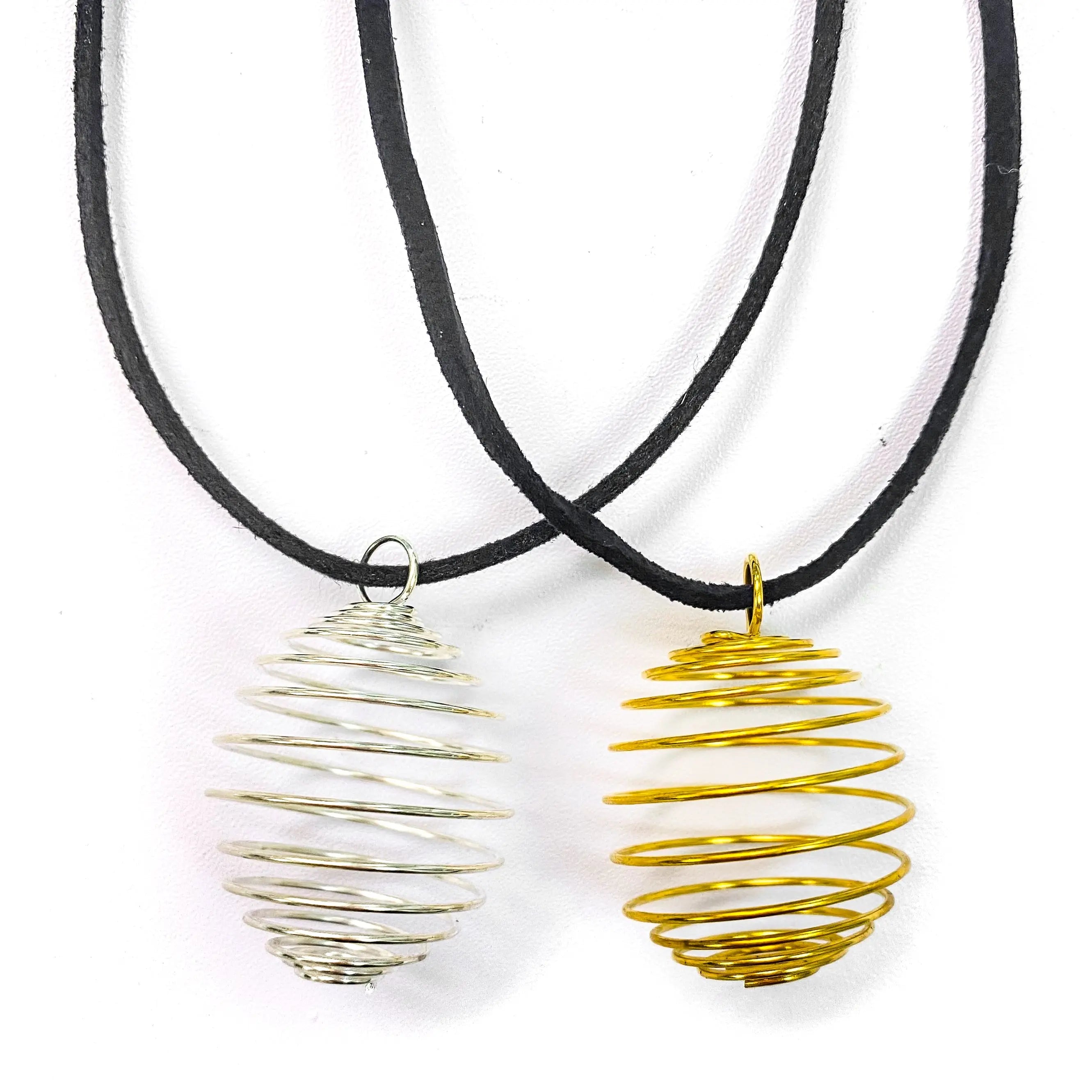 Wire Cage Crystal Holder Necklace Arabella Crystals