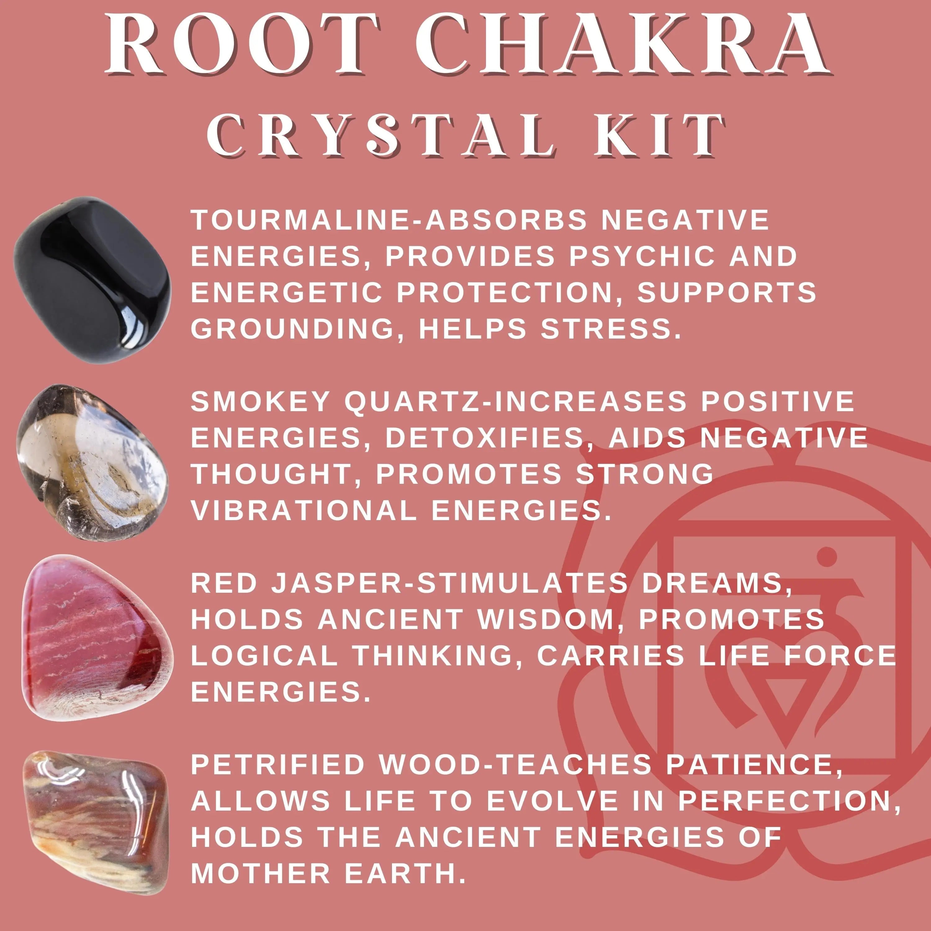 Root Chakra Crystal Kit Stability, Grounding, Security