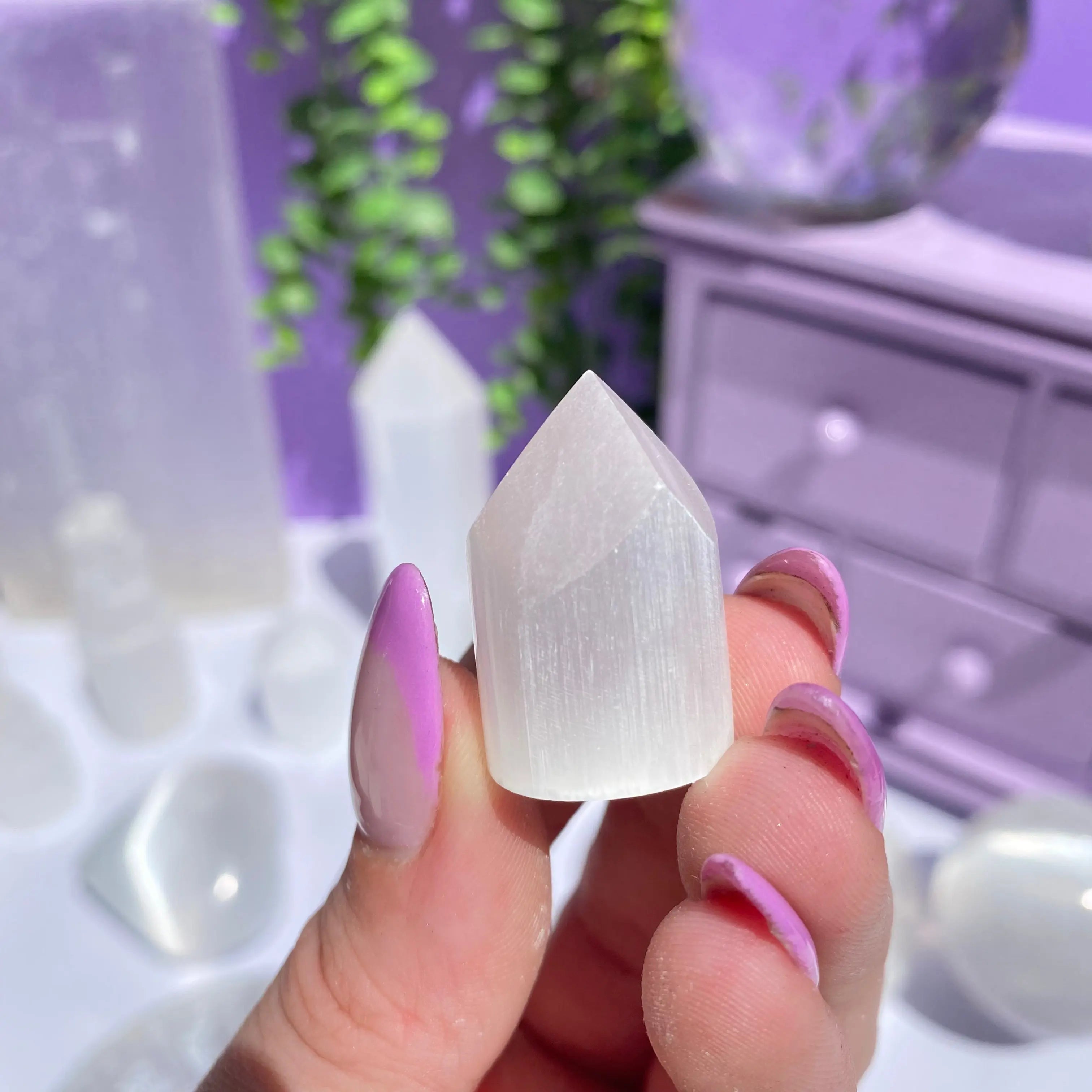 Selenite Point Arabella Crystals