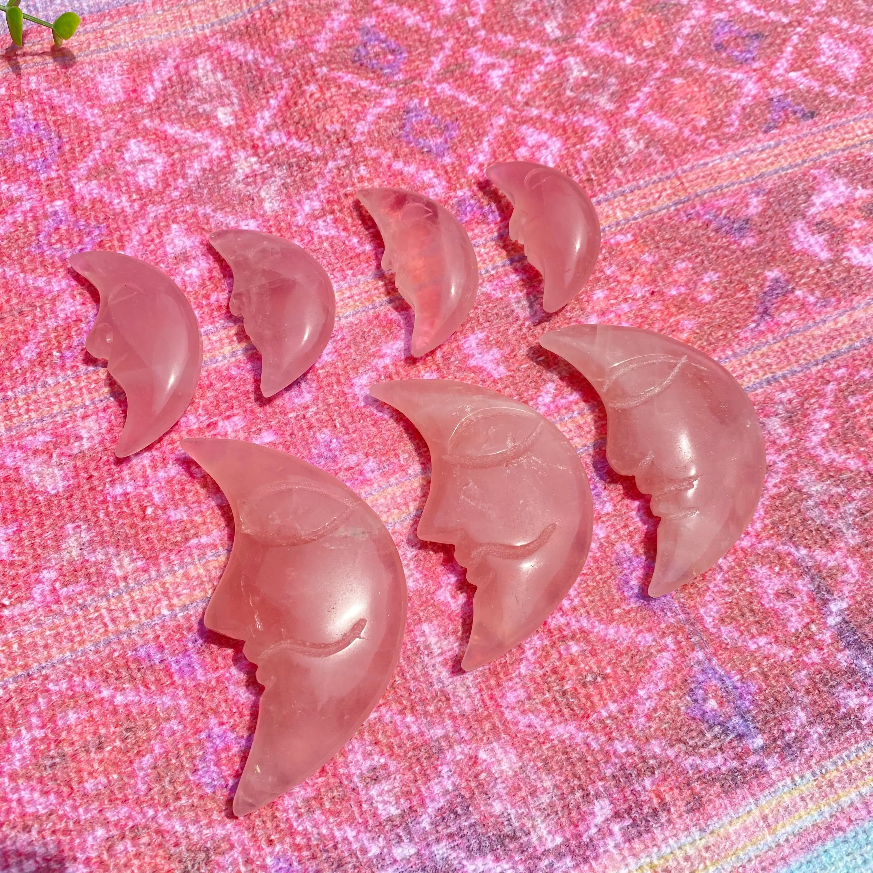 Rose Quartz Crescent Moon Arabella Crystals