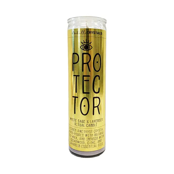 Protector Ritual Prayer Candle Notes of: Lavender, Sage & Cedar