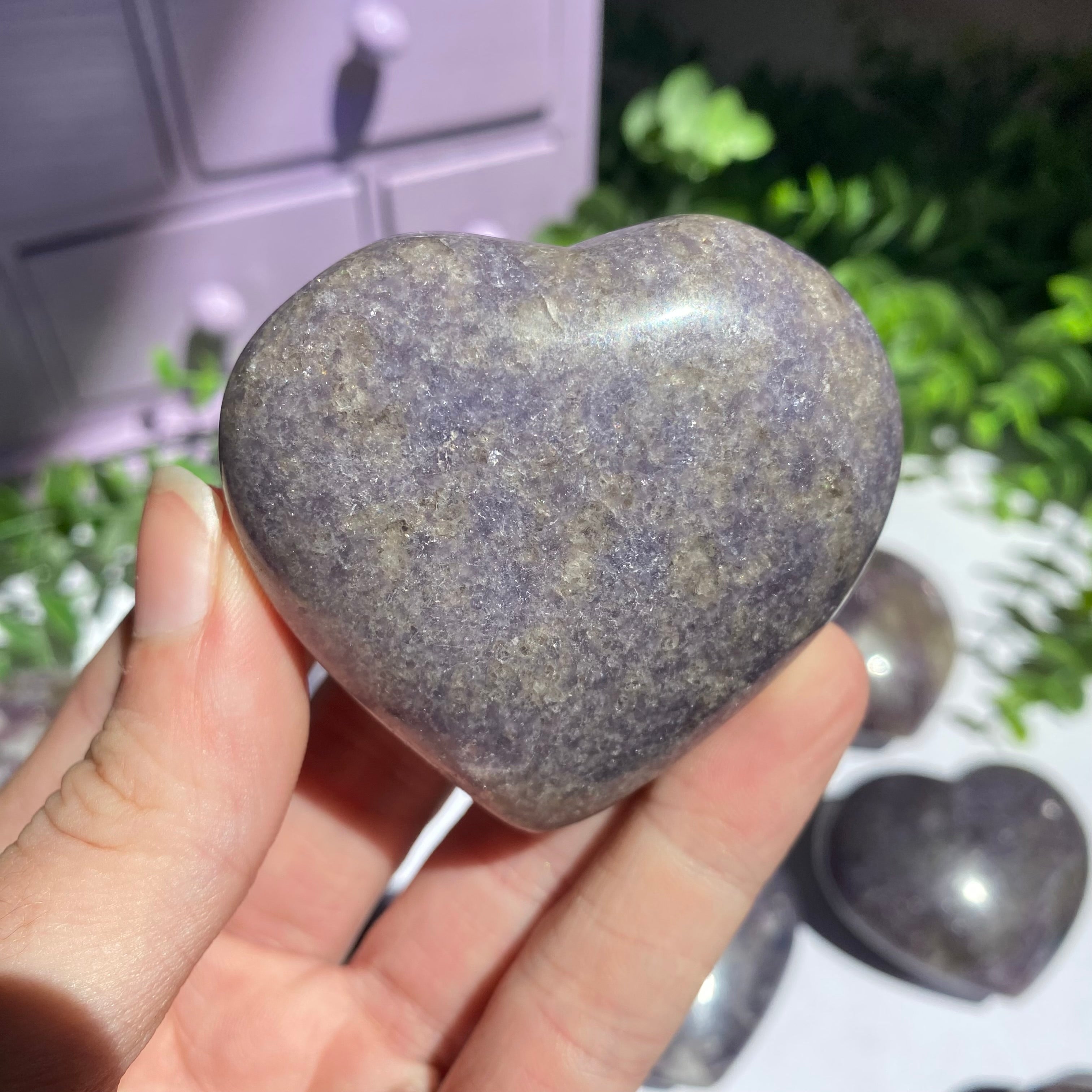 Lepidolite x Smoky Quartz (Unicorn Stone) Heart