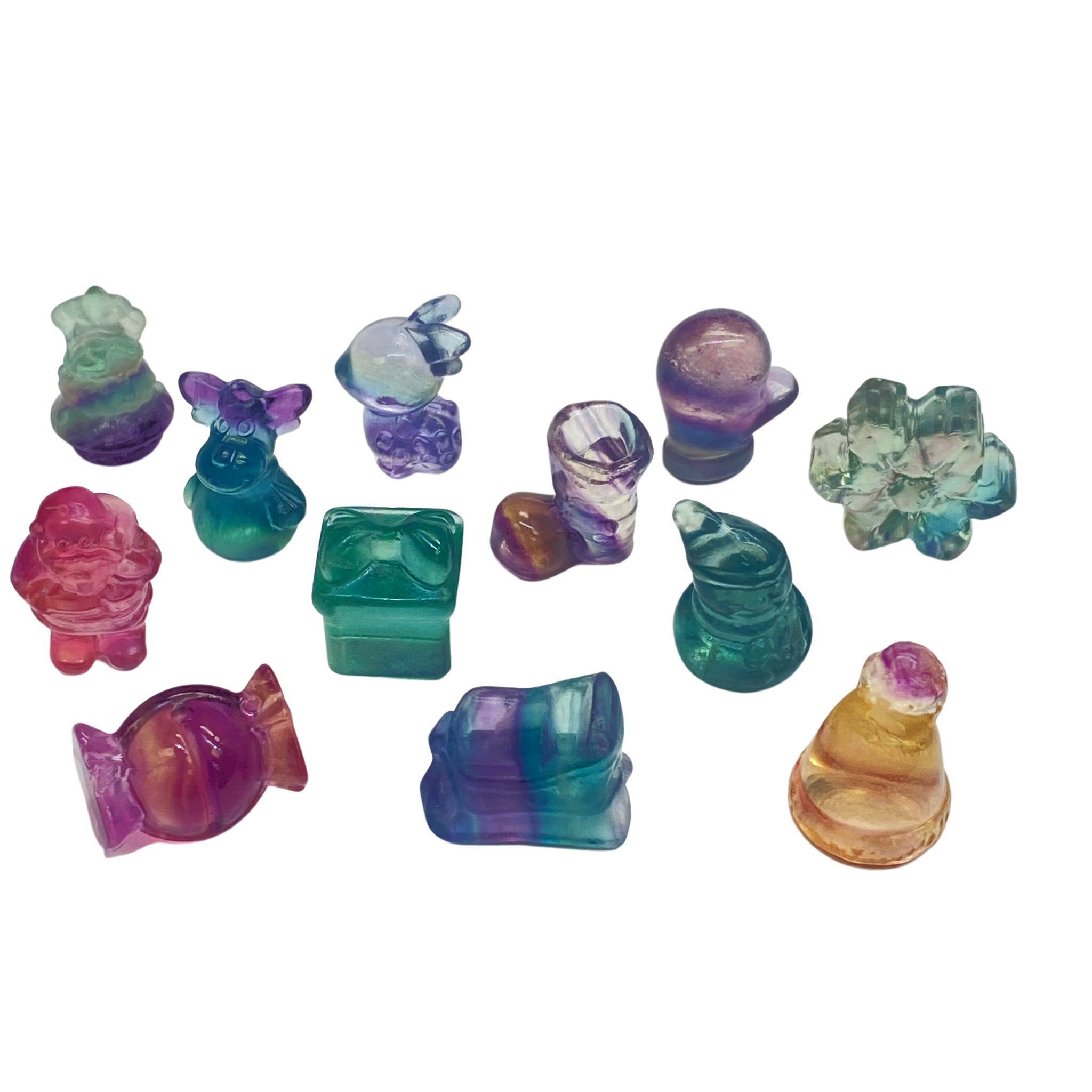 Fluorite Winter/Holiday Carvings