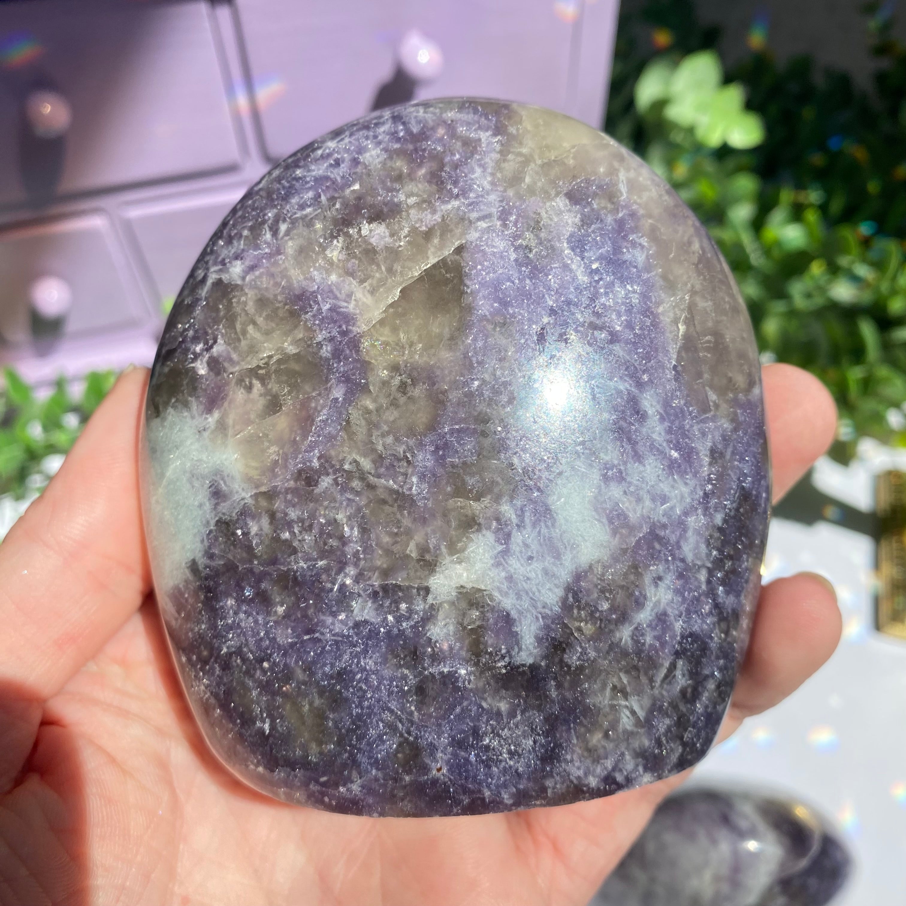 Lepidolite x Smoky Quartz (Unicorn Stone) Free Form