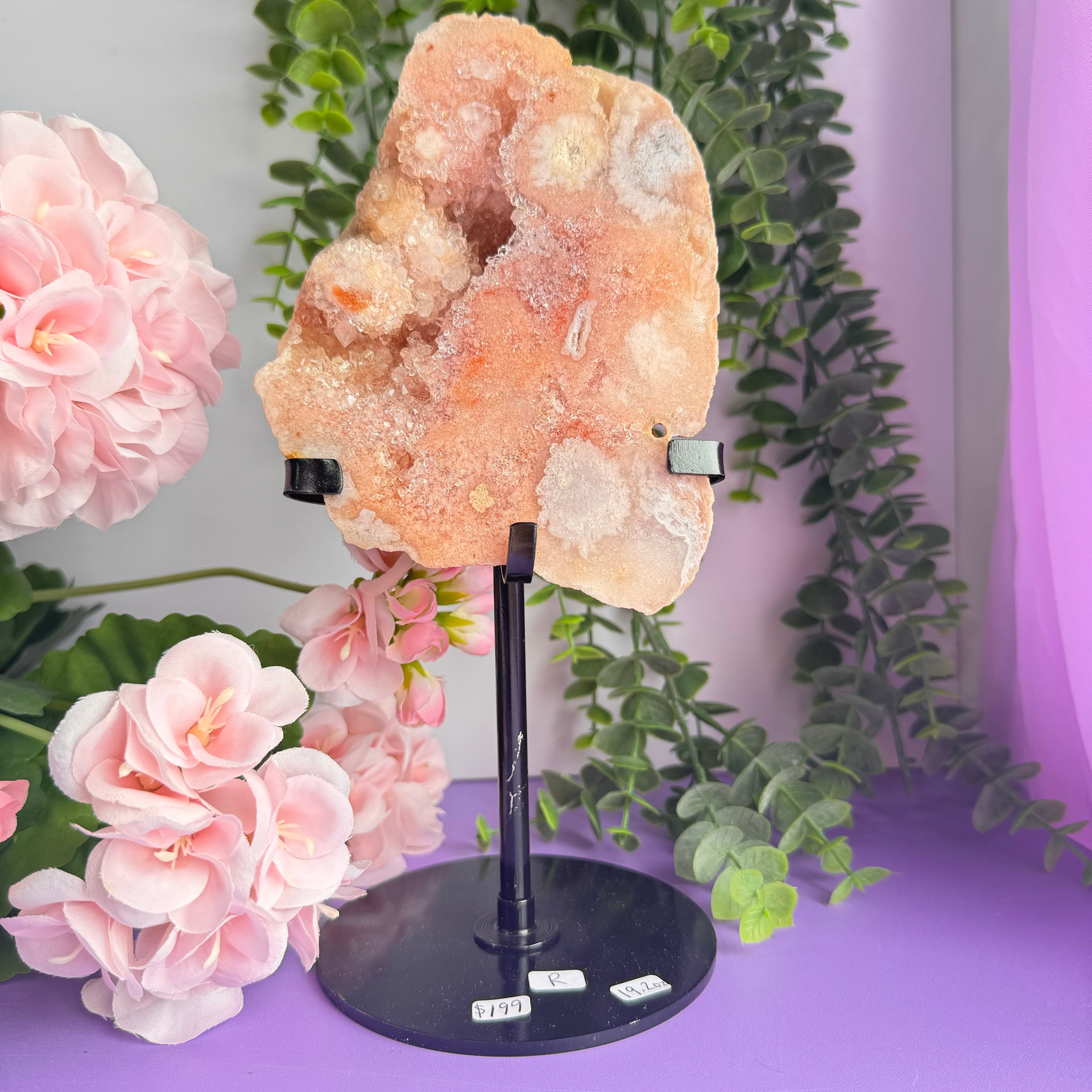 Flower Agate x Amethyst Stand