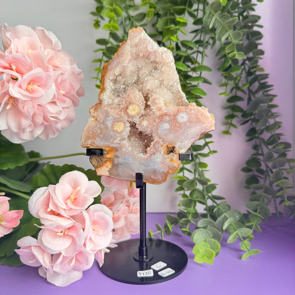 Flower Agate x Amethyst Stand