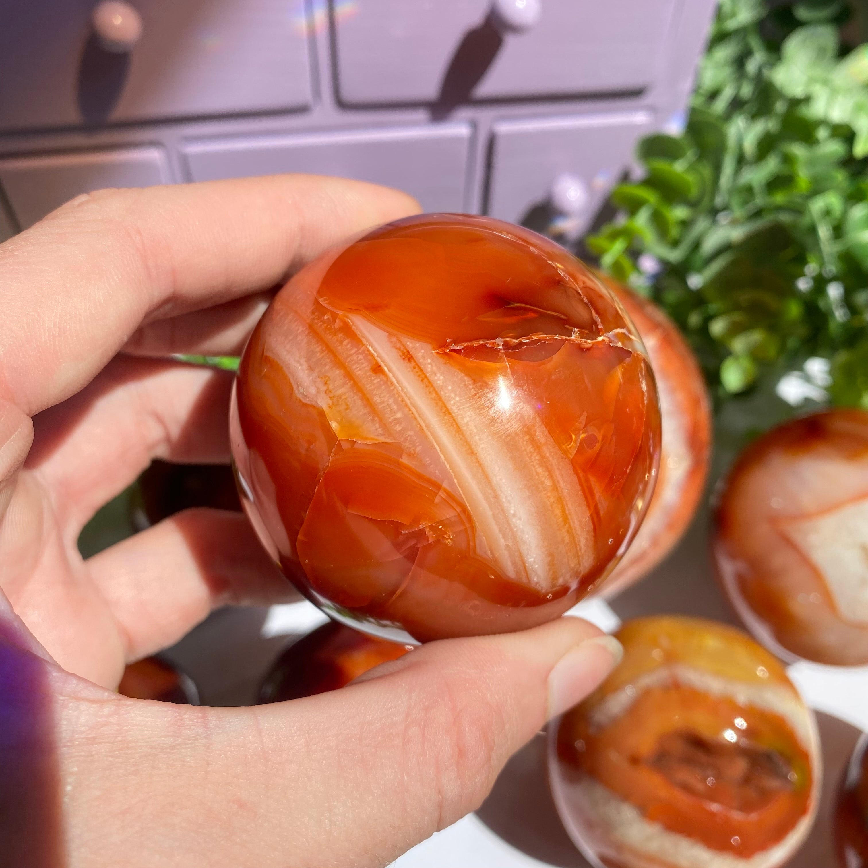 Carnelian Agate Sphere