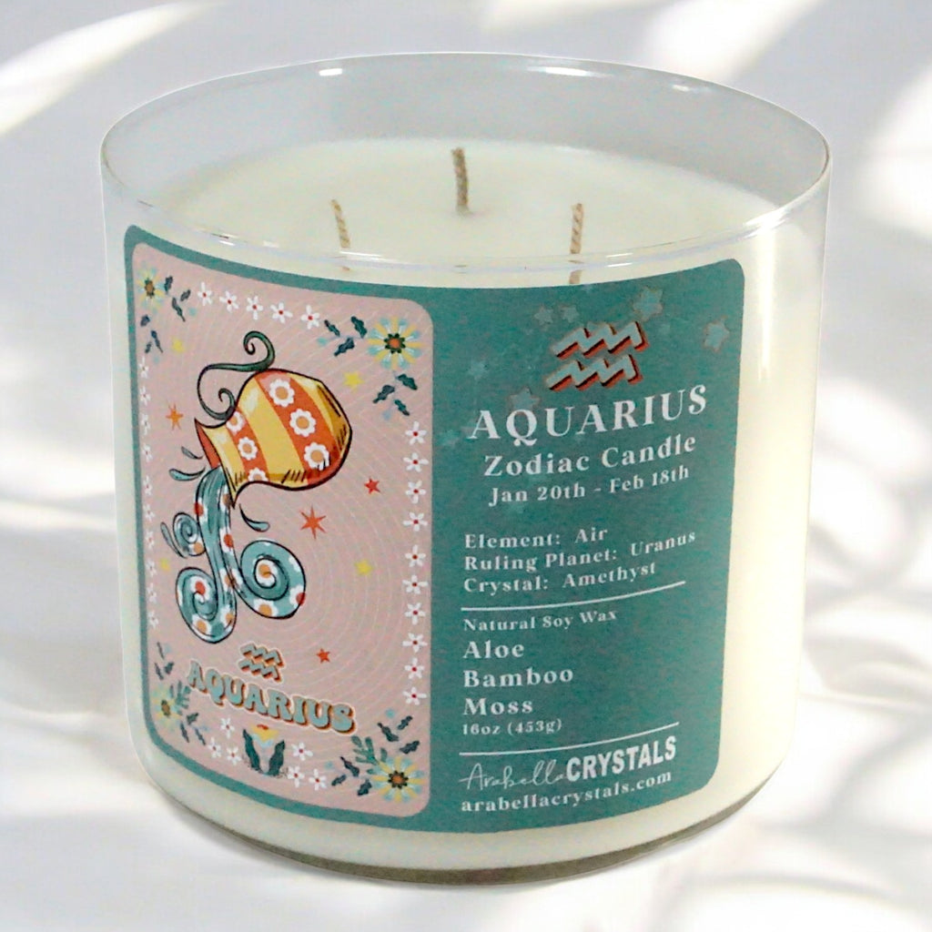 Aquarius 3-Wick Zodiac Candle