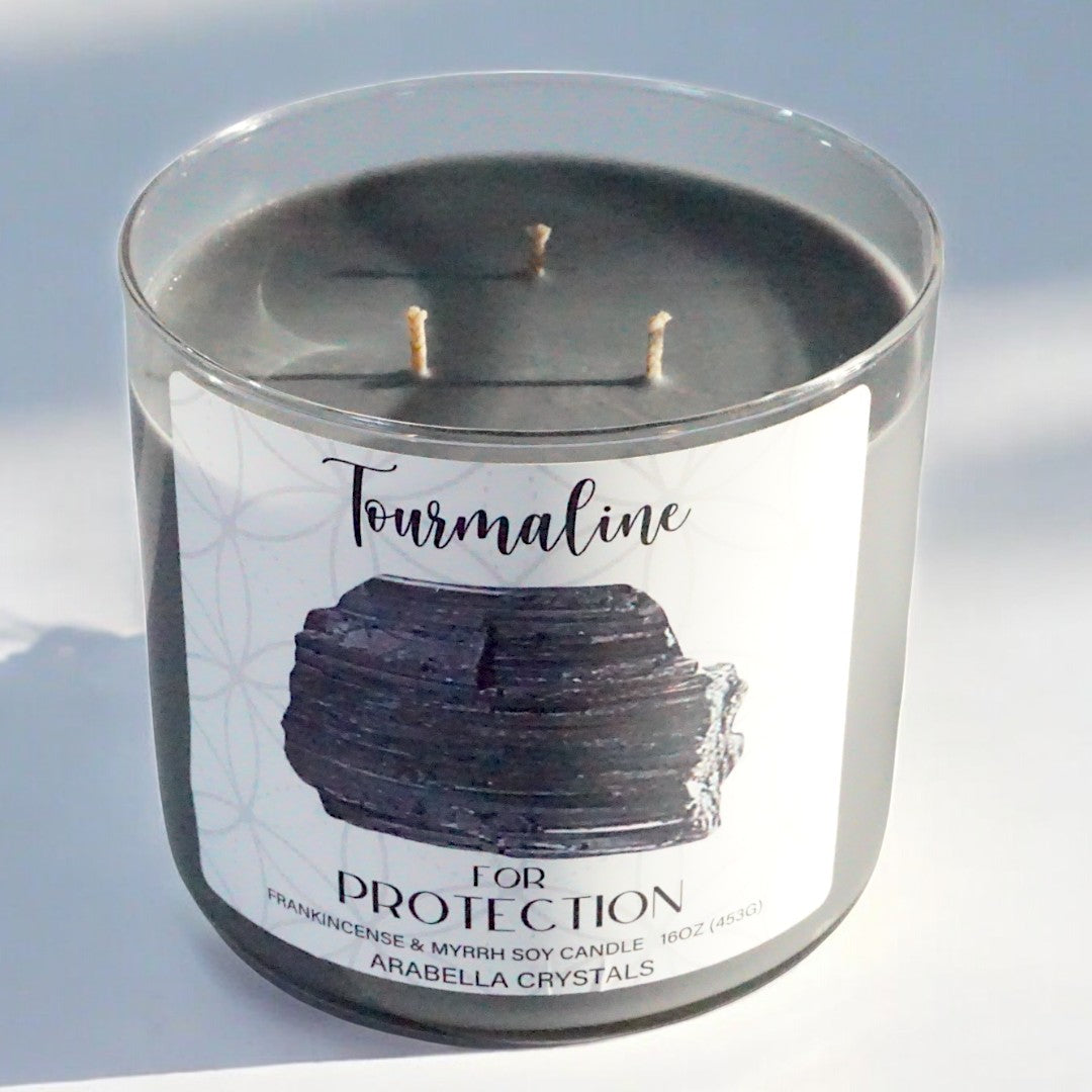 Tourmaline Crystal 3-Wick Candle