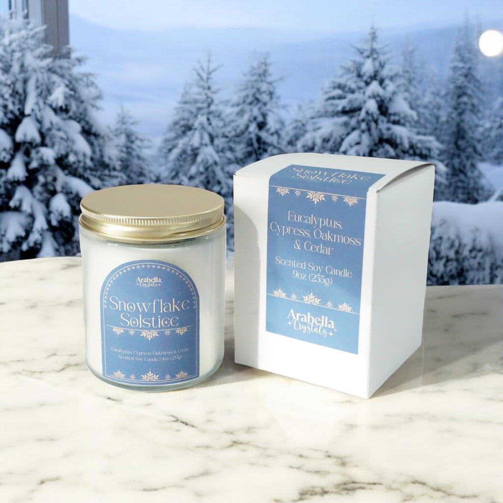 Snowflake Solstice Holiday Candle | Eucalyptus, Cypress, Oakmoss, Cedar