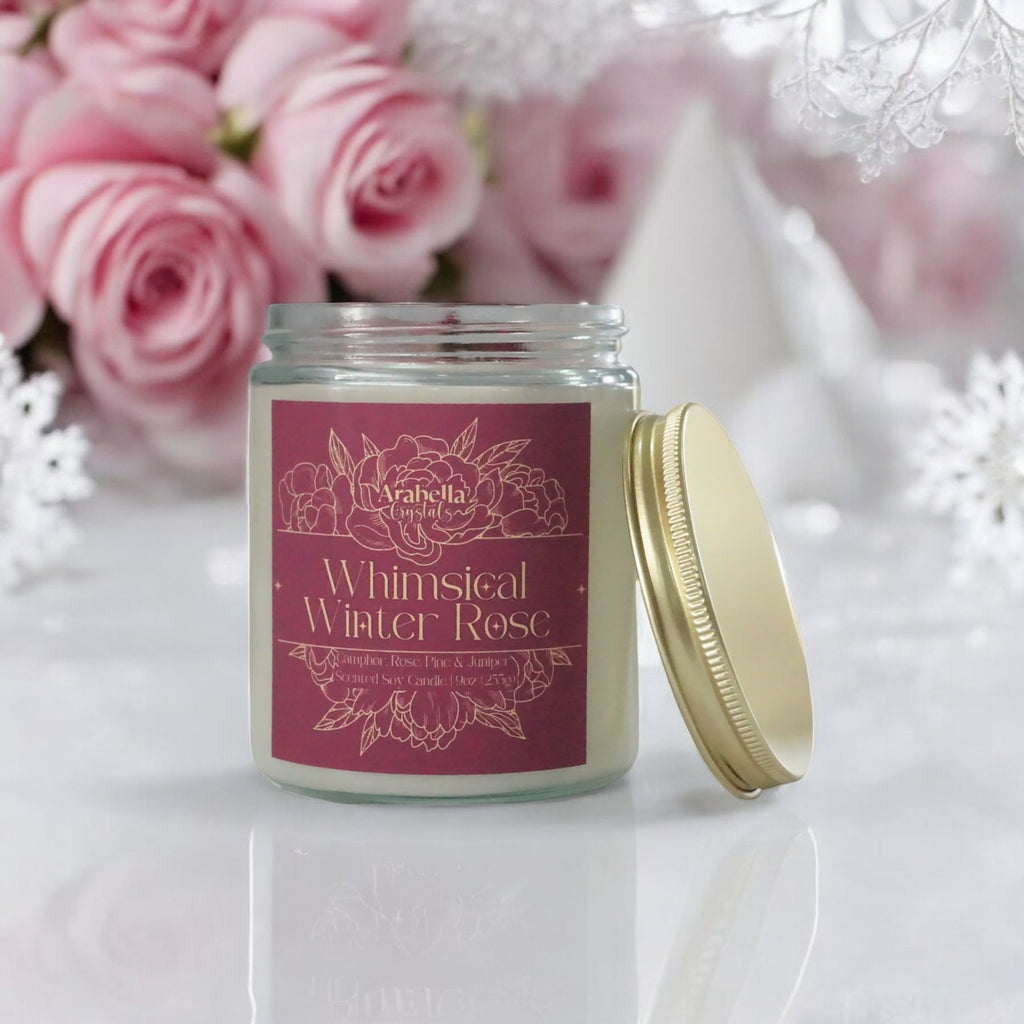 Whimsical Winter Rose Holiday Candle | Camphor, Rose, Pine, Juniper