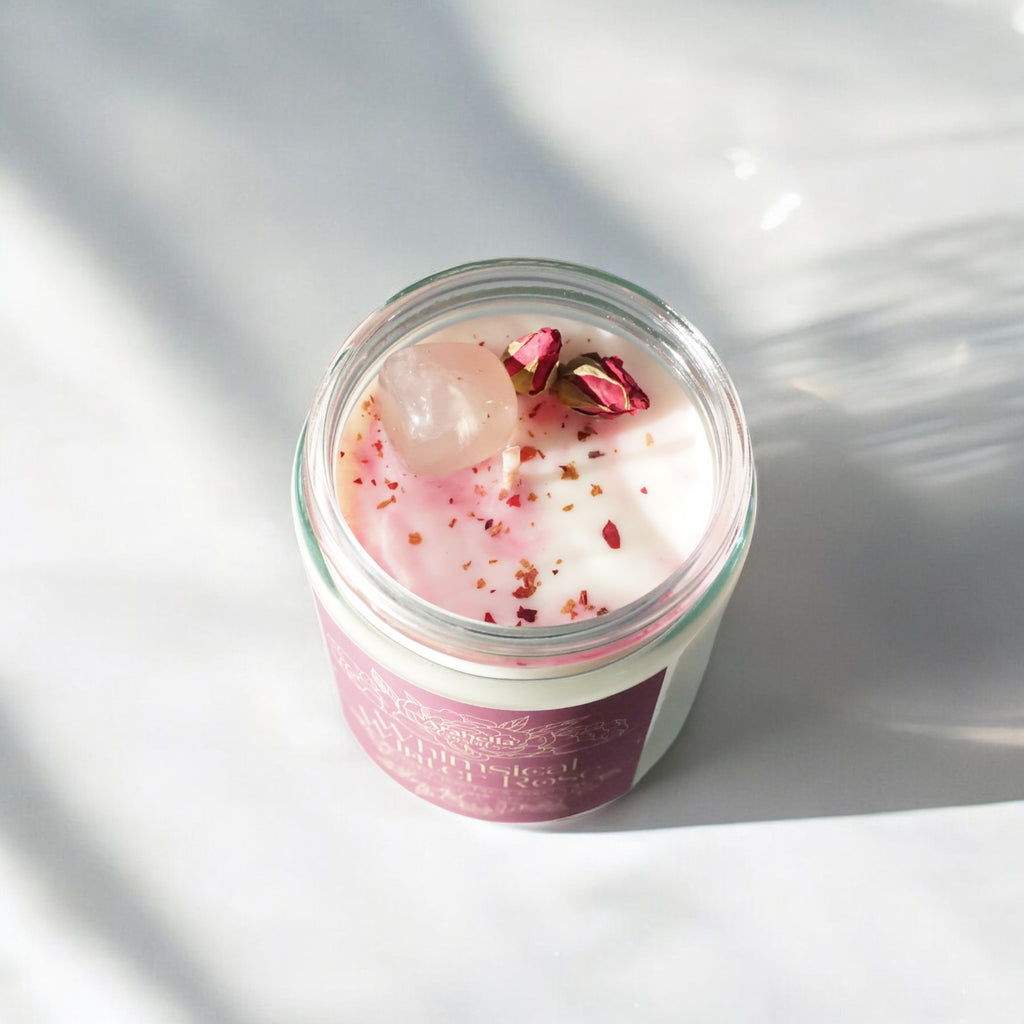 Whimsical Winter Rose Holiday Candle | Camphor, Rose, Pine, Juniper