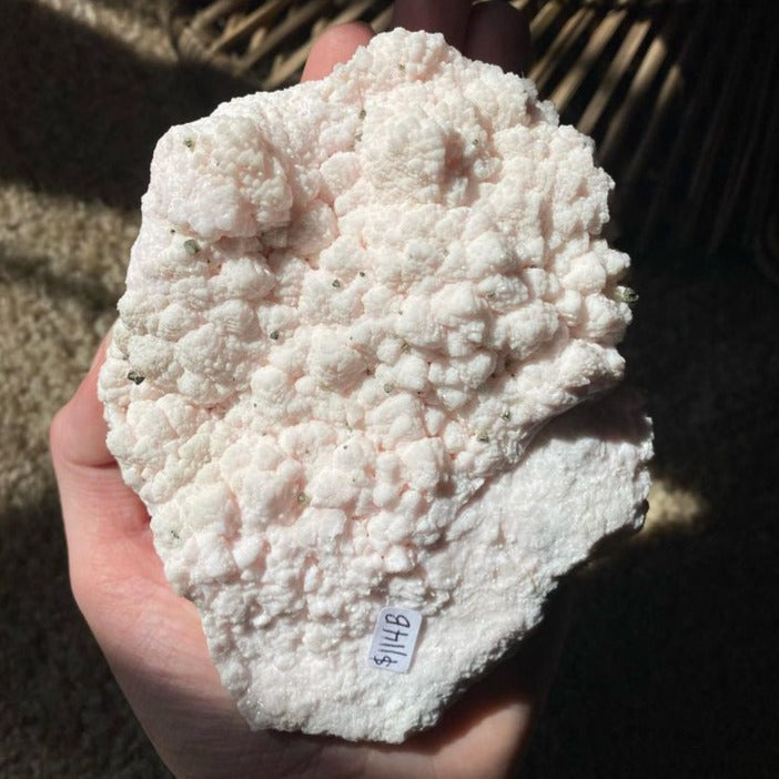 Mangano Calcite x Pyrite Cluster