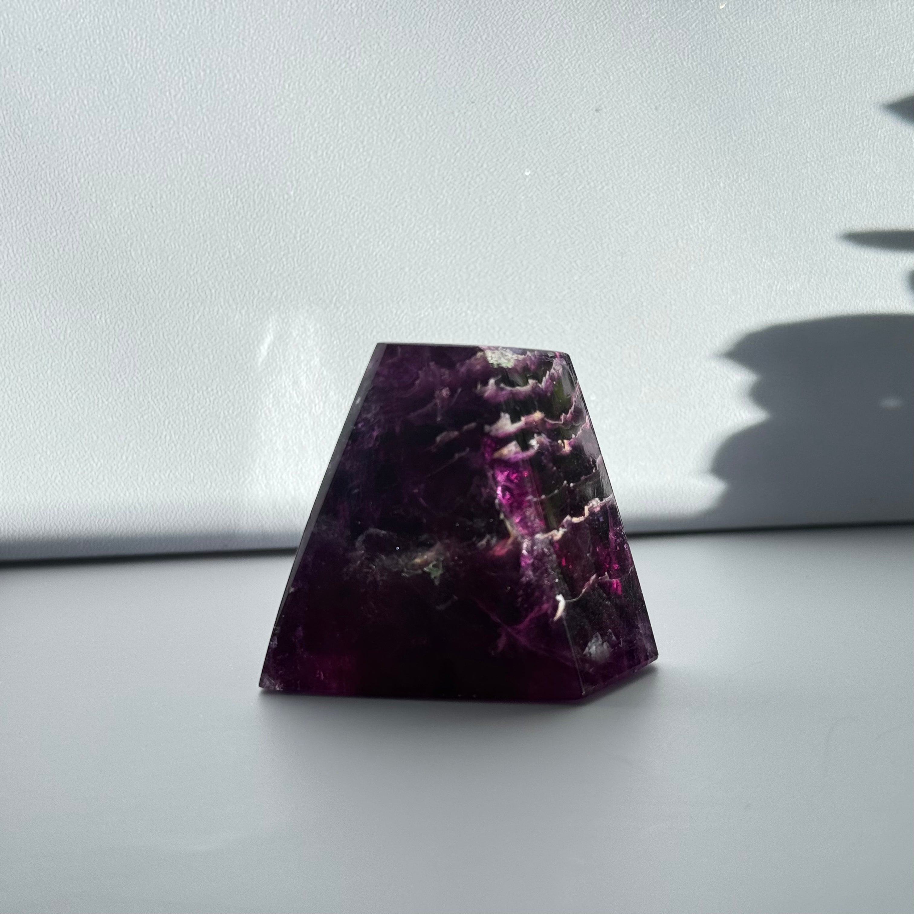 Pink Purple Fluorite Facet