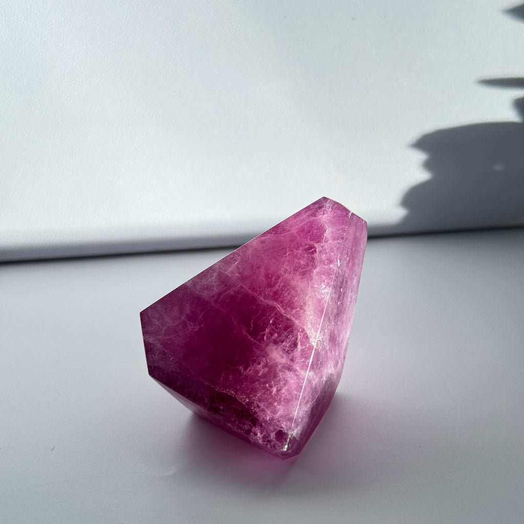 Pink Purple Fluorite Facet