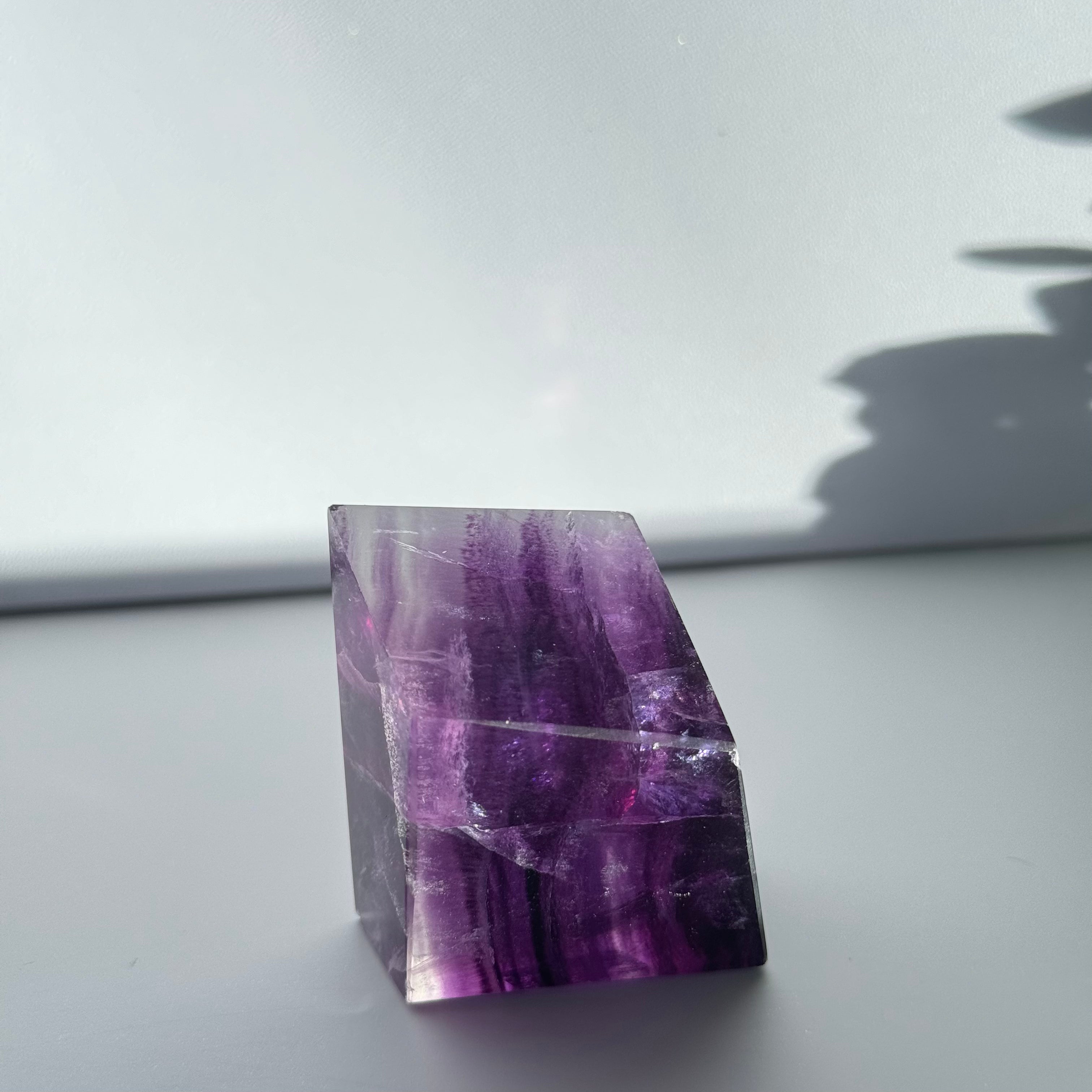 Pink Purple Fluorite Facet