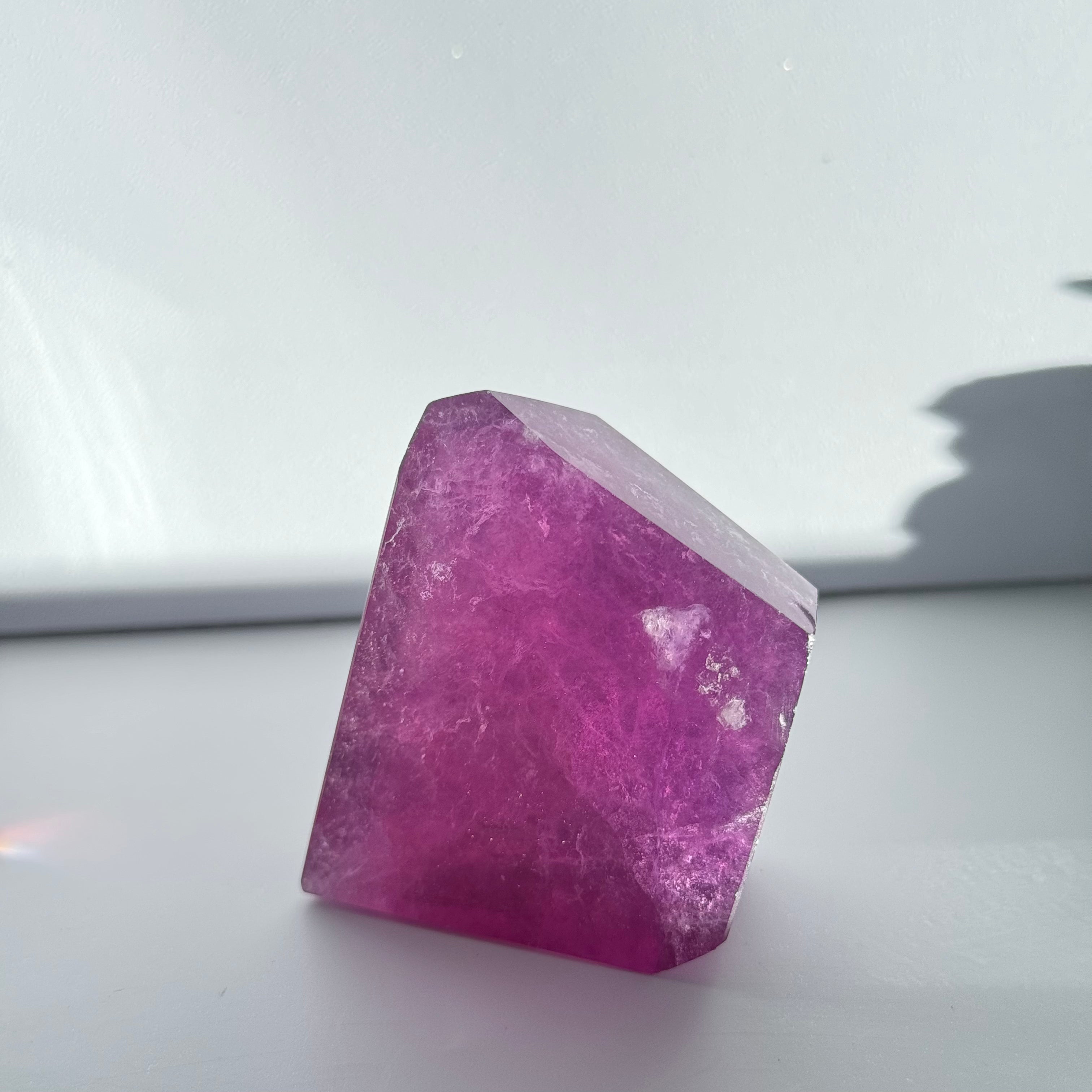 Pink Purple Fluorite Facet