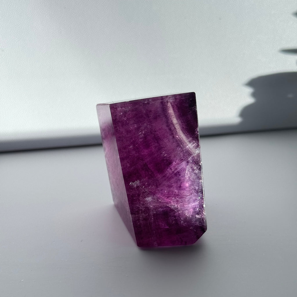 Pink Purple Fluorite Facet