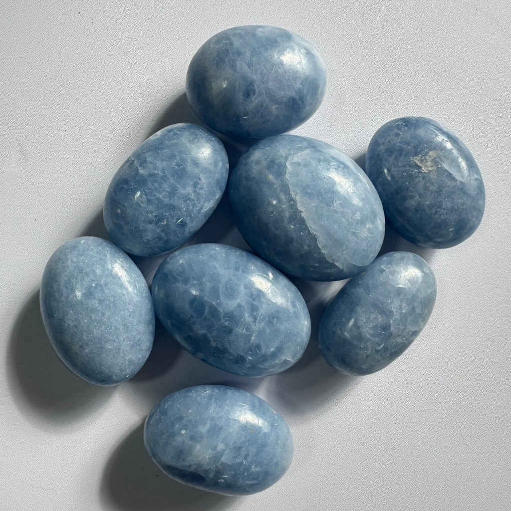 Blue Calcite Palm Stone