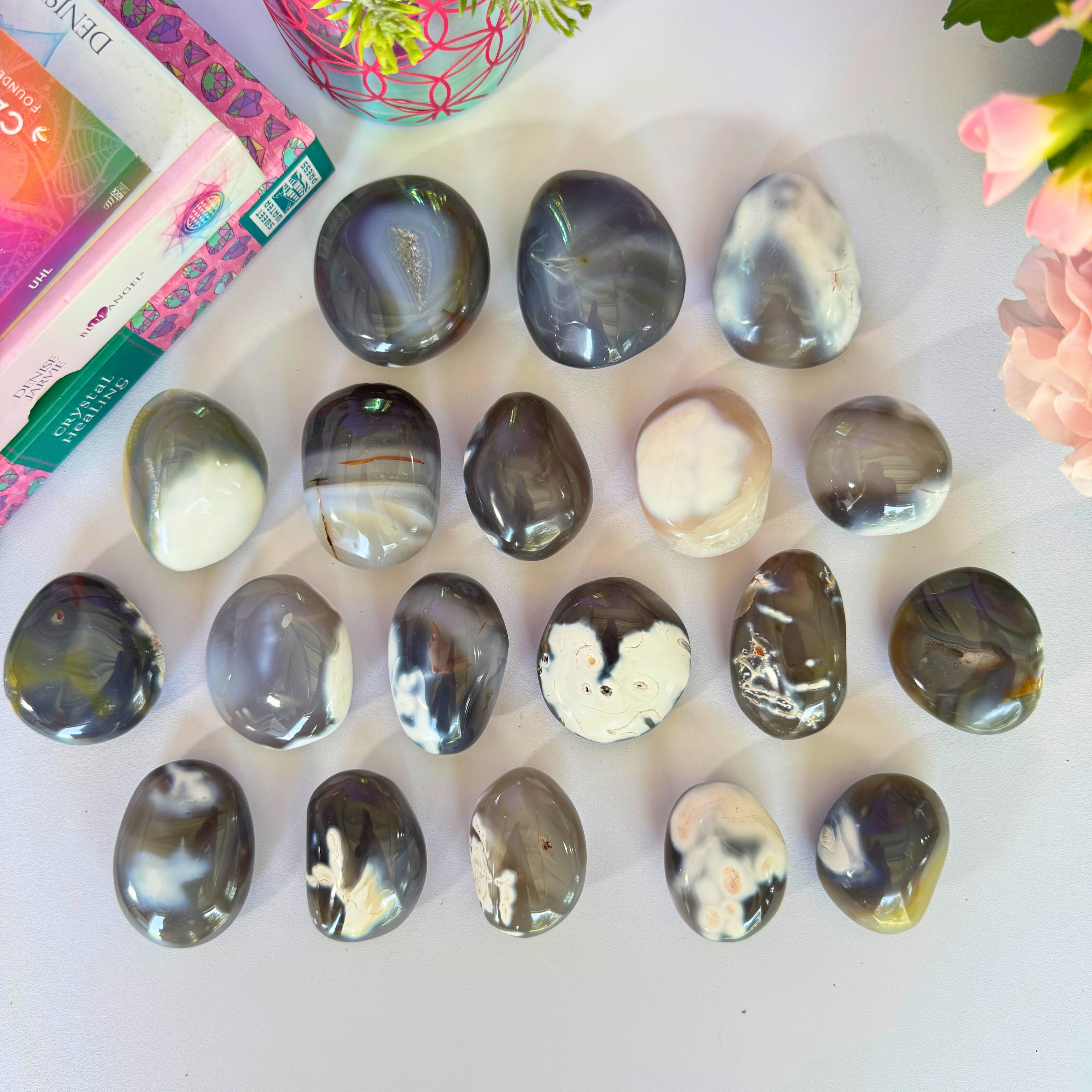 Orca Agate Palm Stones