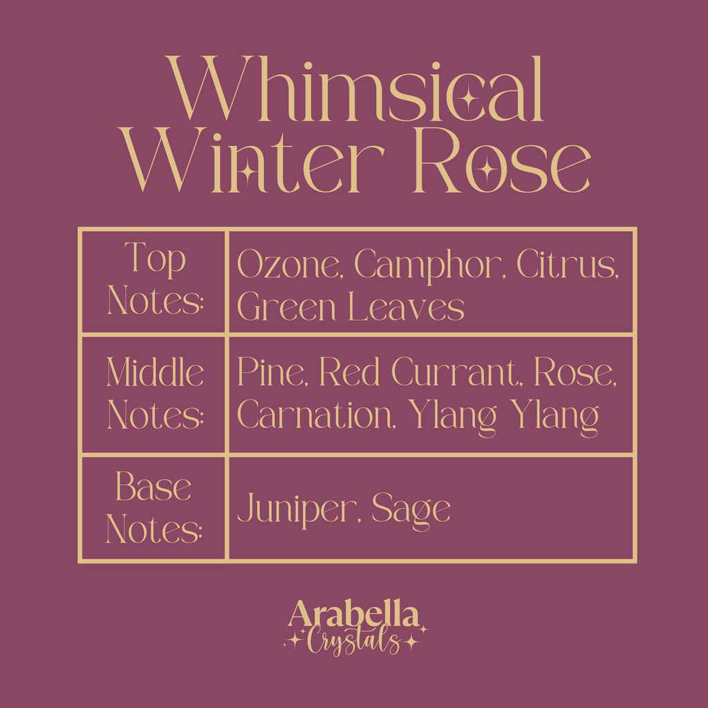 Whimsical Winter Rose Holiday Candle | Camphor, Rose, Pine, Juniper