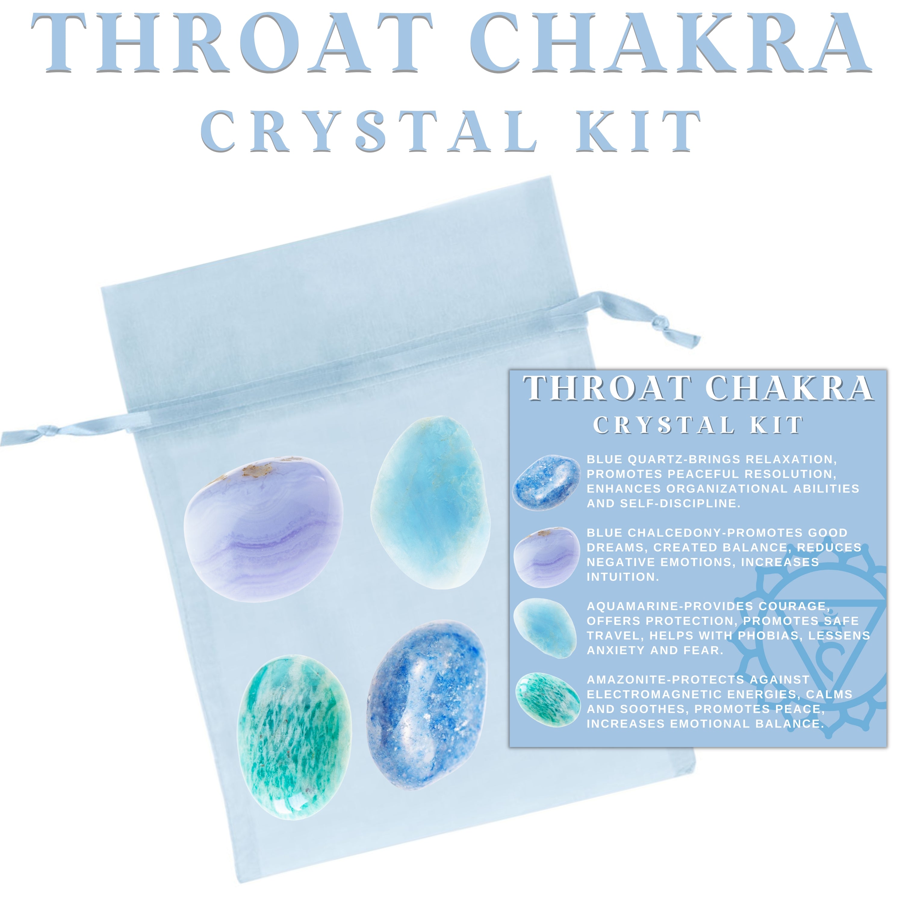 Throat Chakra Crystal Kit