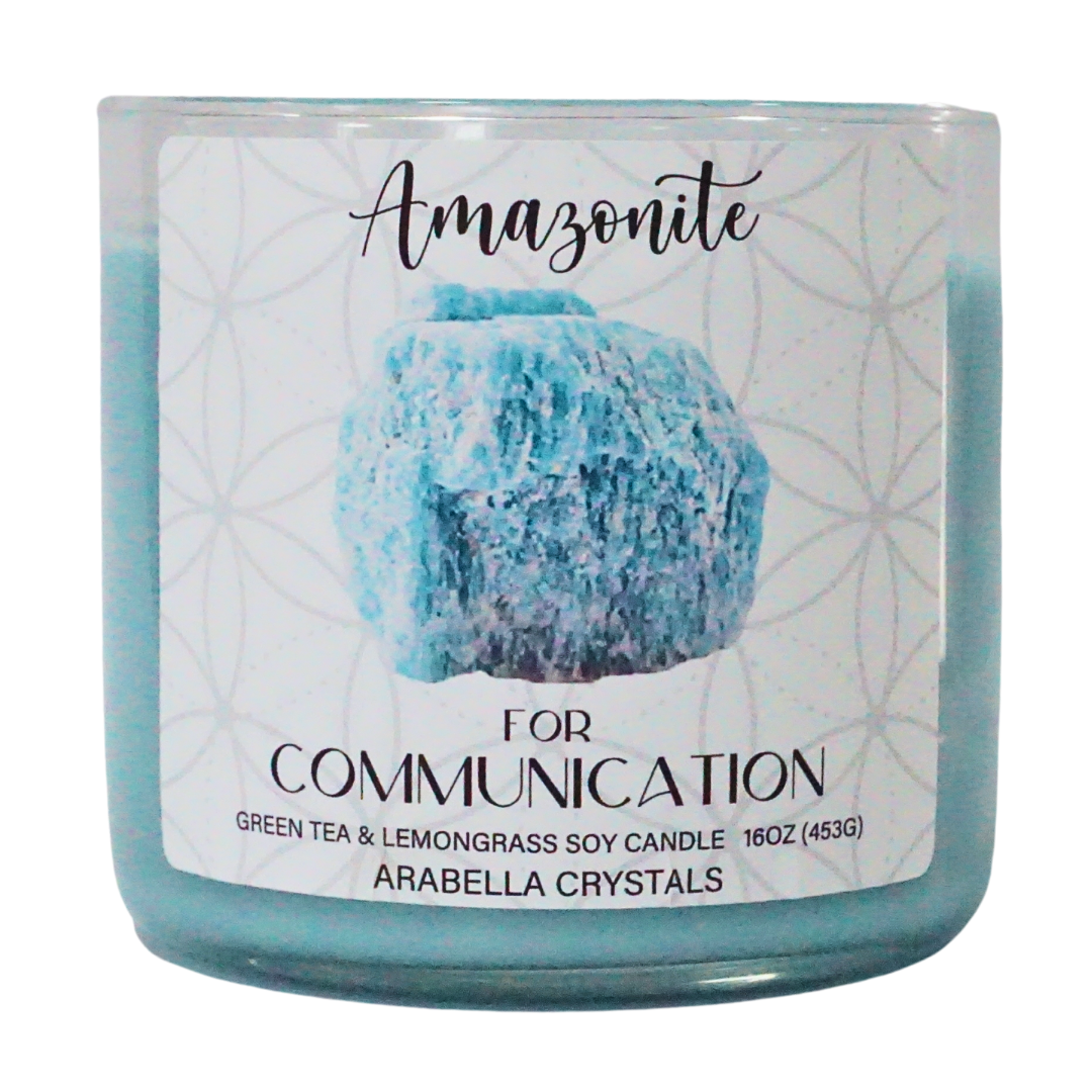 Amazonite Crystal 3-Wick Candle