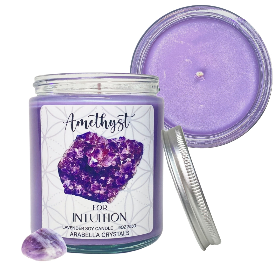 Amethyst Crystal Candle