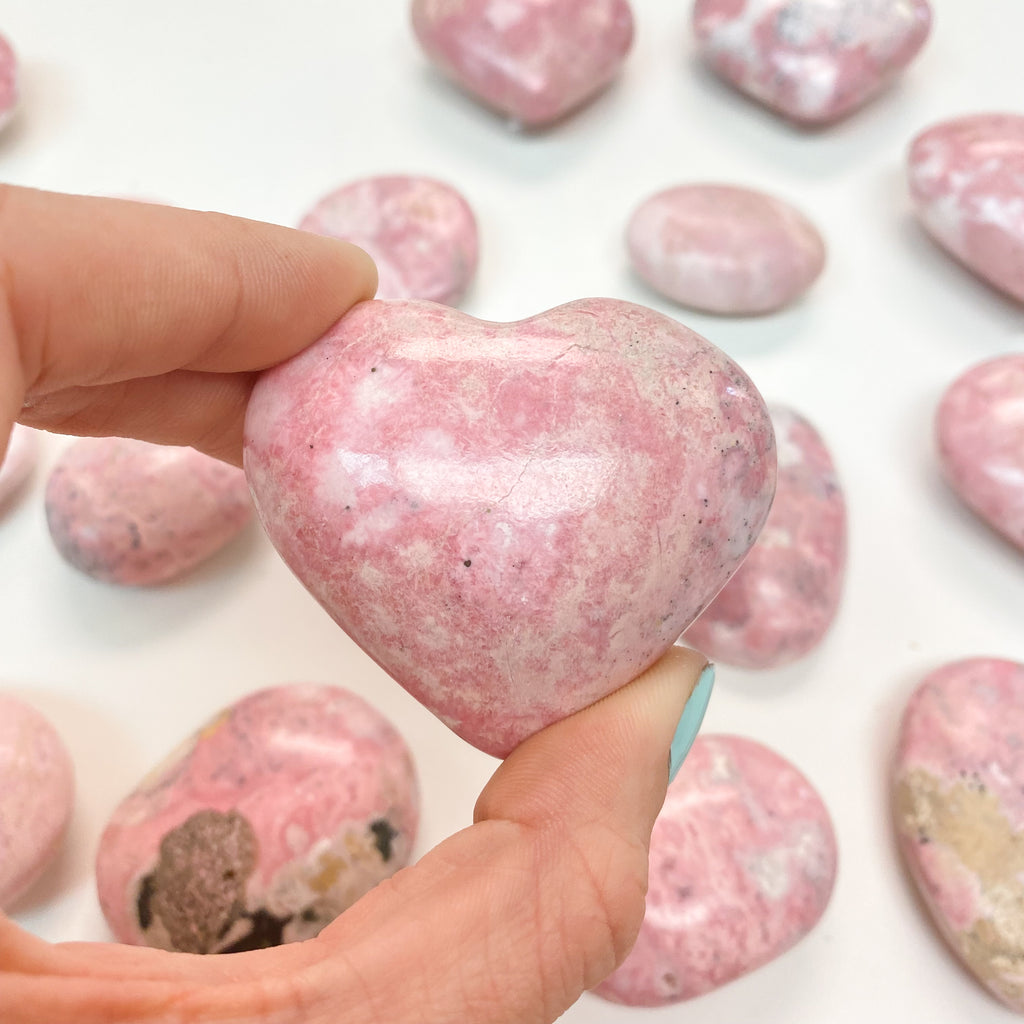 Pink Rhodonite Heart
