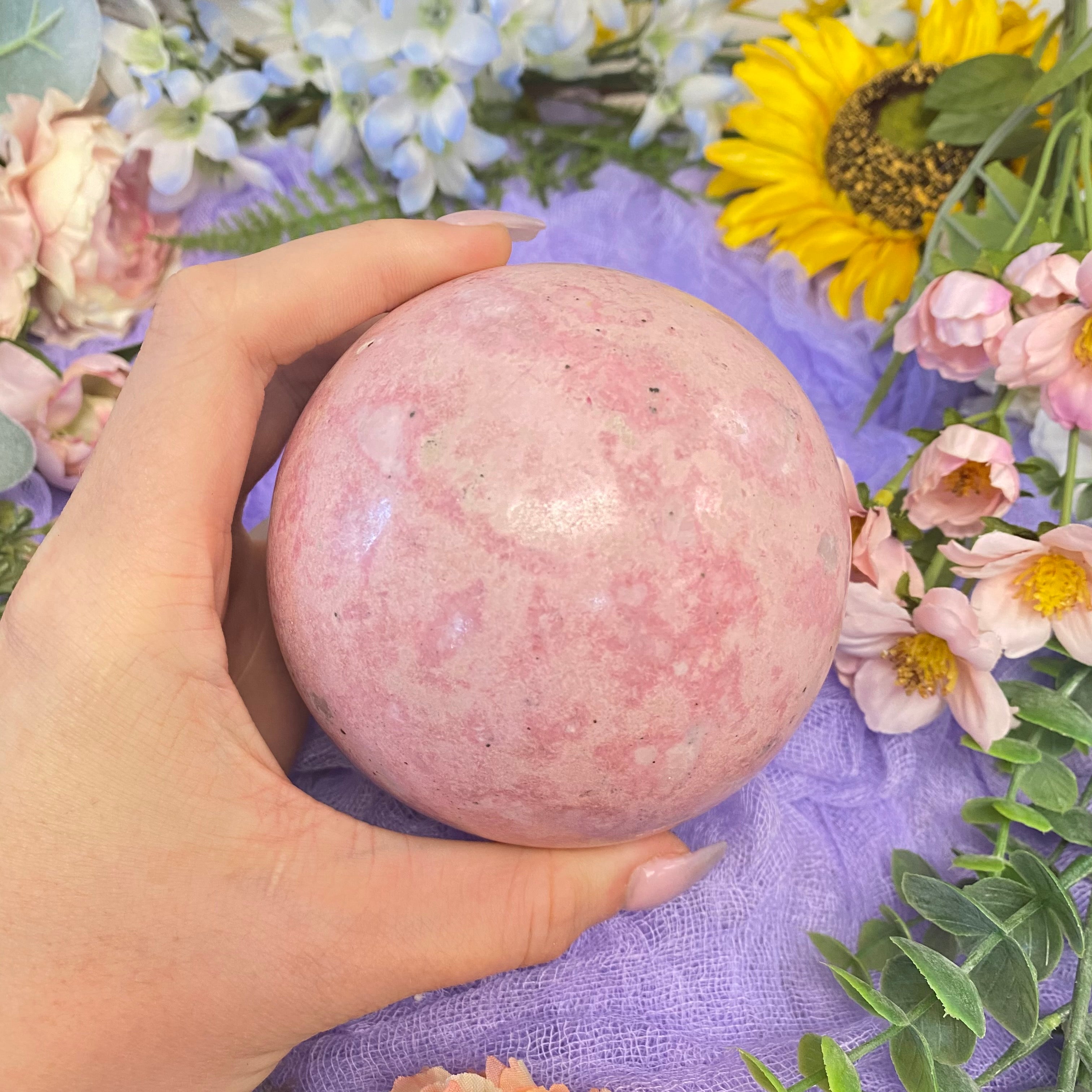 Pink Rhodonite Sphere