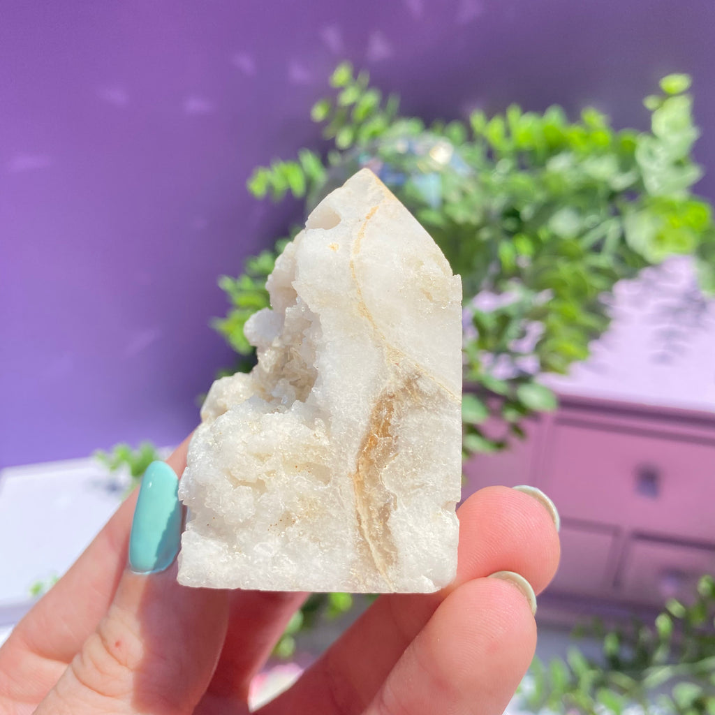 Druzy Plume Agate Point