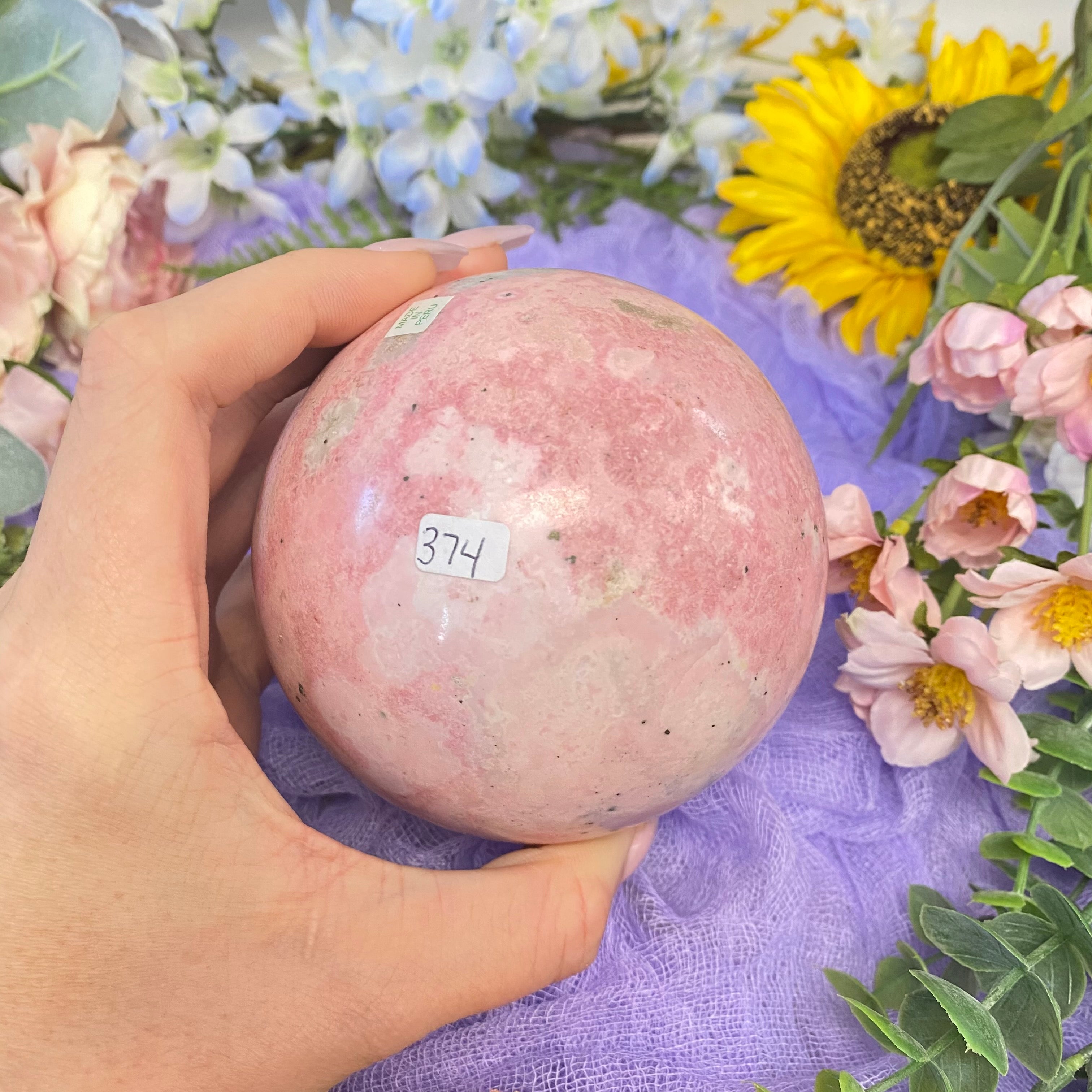 Pink Rhodonite Sphere