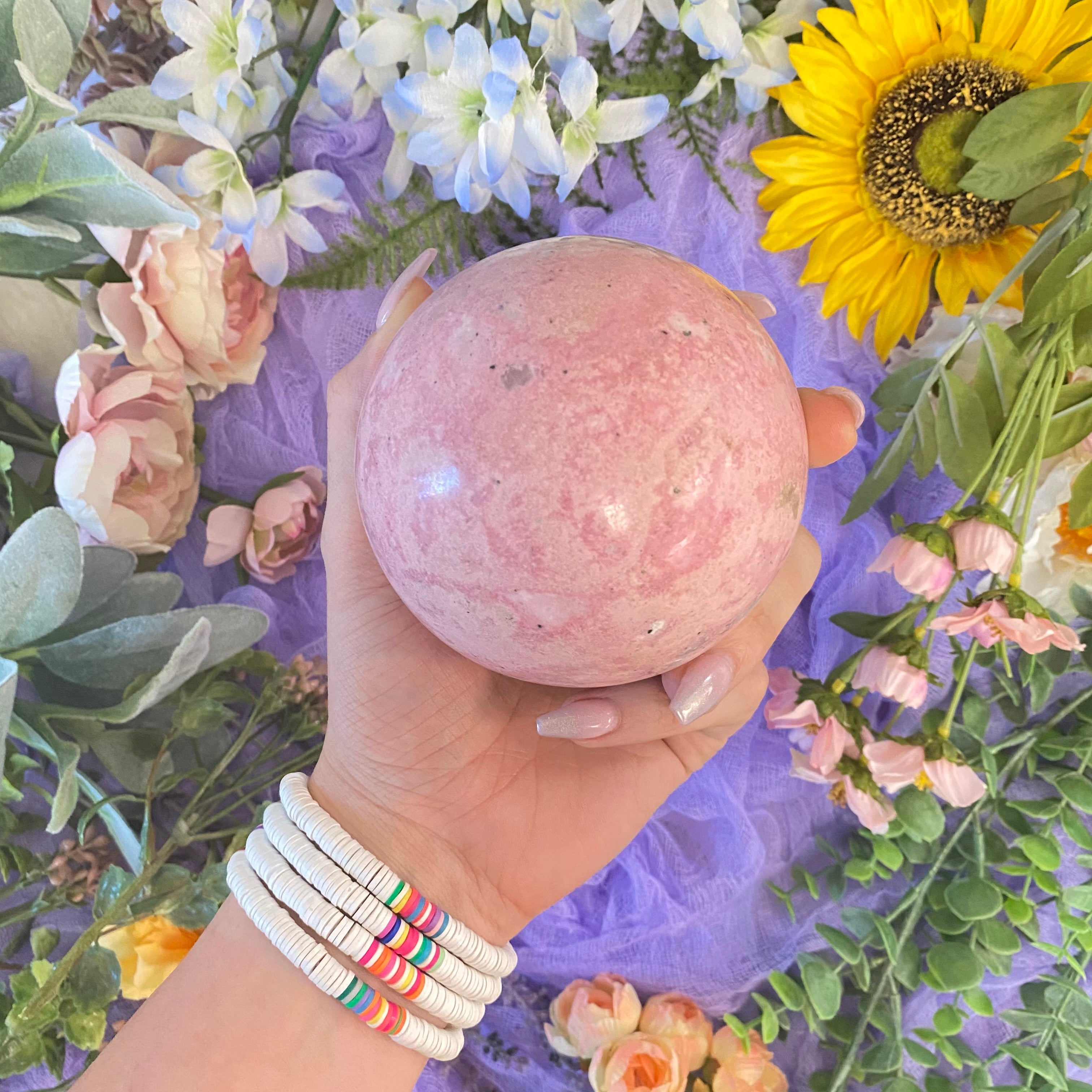 Pink Rhodonite Sphere